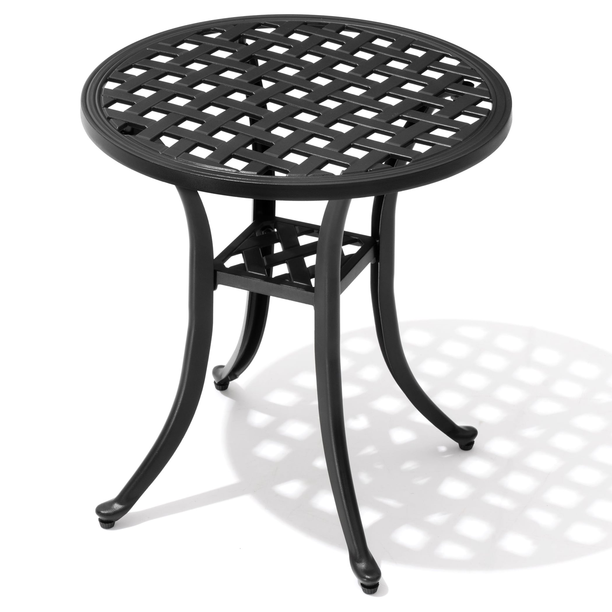 Crestlive Products CL-TB043BLK Patio table Round Outdoor Bistro Table 19.1-in W x 19.1-in L