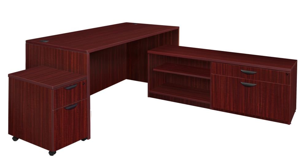 Regency LLDLCMP6630MH Legacy 75-in Brown Modern/Contemporary L-shaped Desk