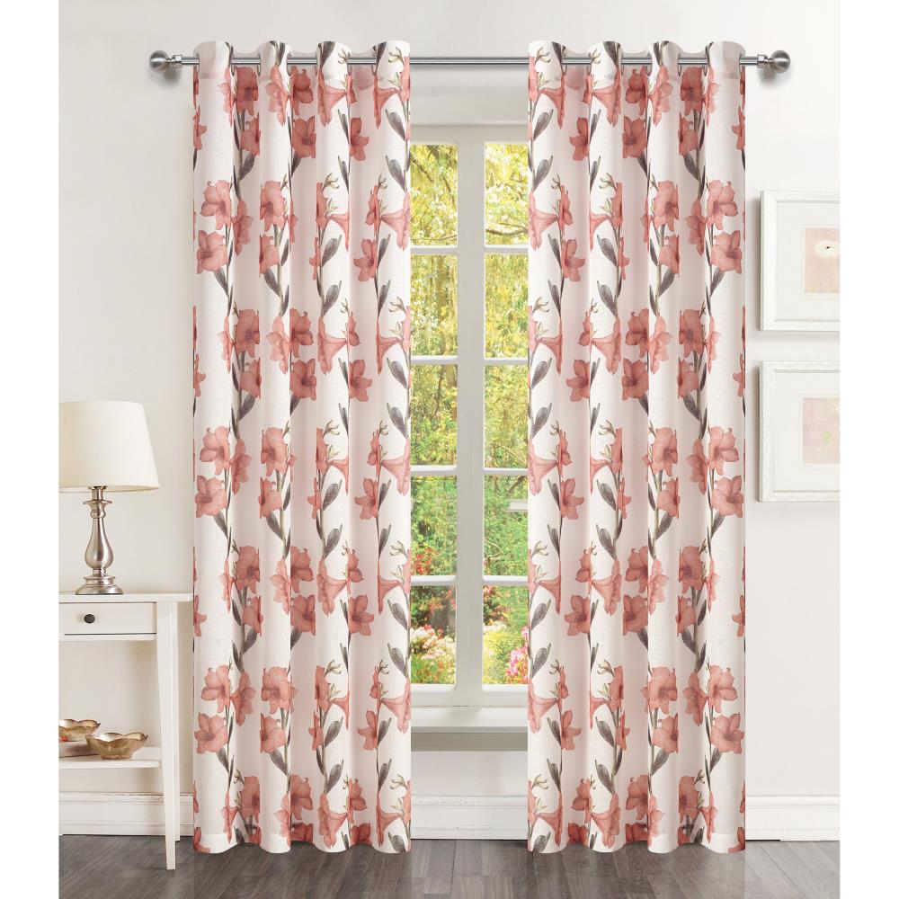 Popular Home 936582 84-Inches BLUSH Floral Grommet Single curtain panel