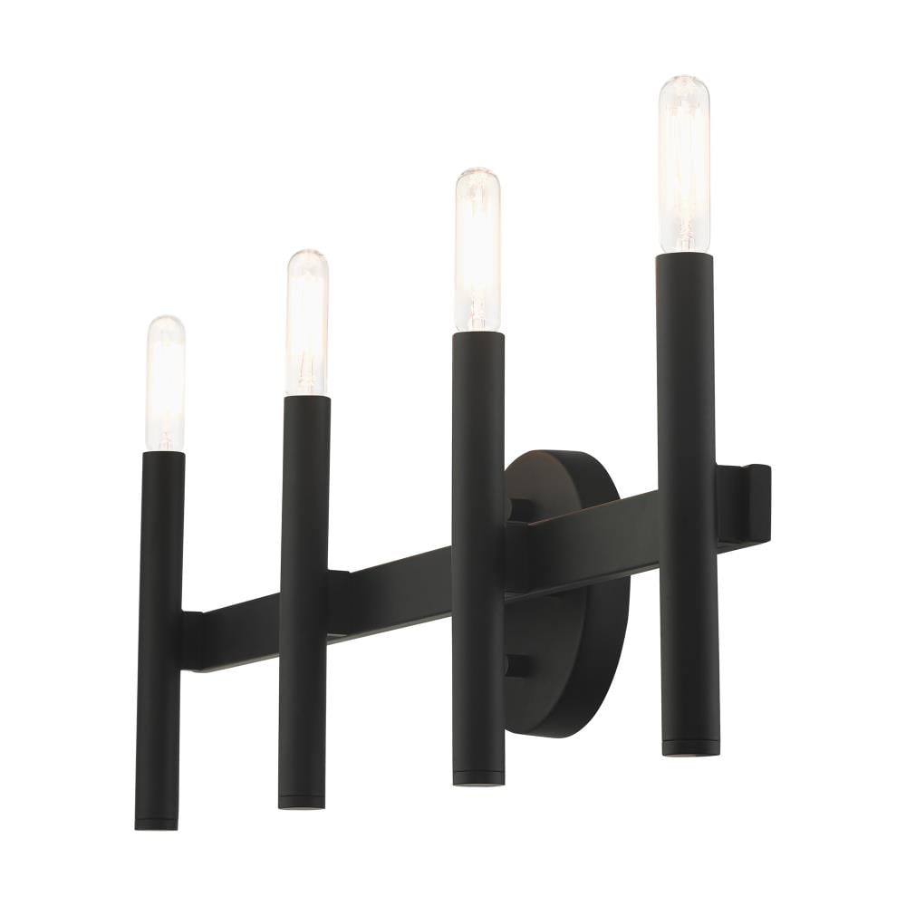 Copenhagen Black Steel 4-Light Dimmable Vanity Sconce