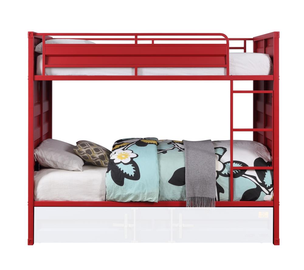 Twin Bunk Bed In The Beds, Red Metal Bunk Bed Twin Over Twin