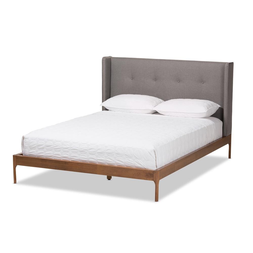 Baxton Studio Brooklyn Gray Full Composite Upholstered Bed at