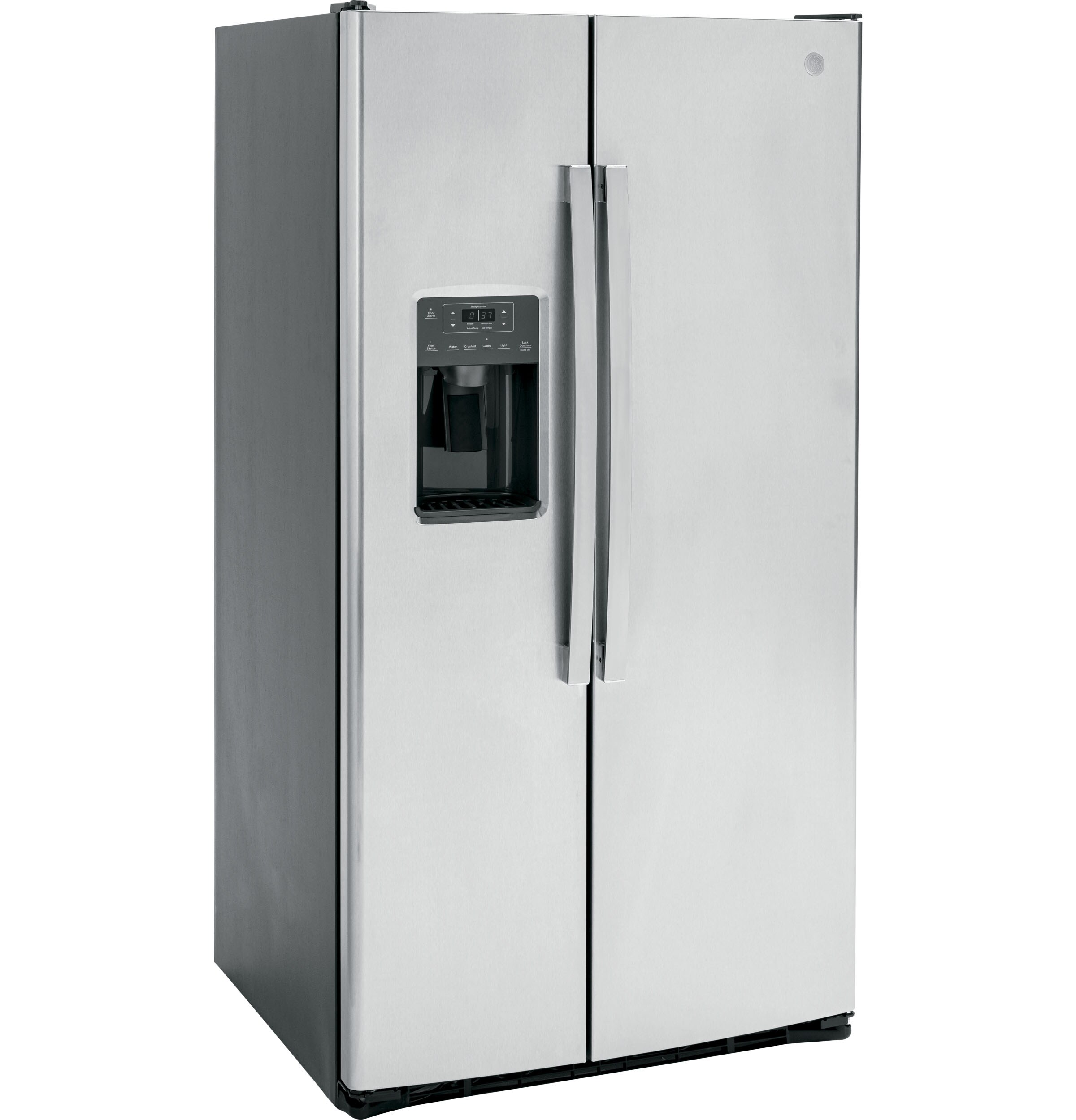 GE 25.3-cu ft Side-by-Side Refrigerator with Ice Maker, Water and Ice Dispenser (Stainless Steel)