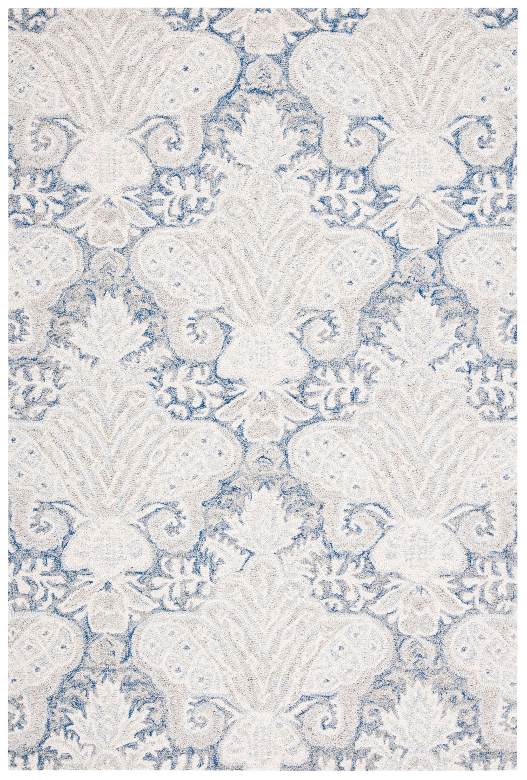 Micro-Loop 539M Blue Ivory 4 x 6 Rectangular Area rug