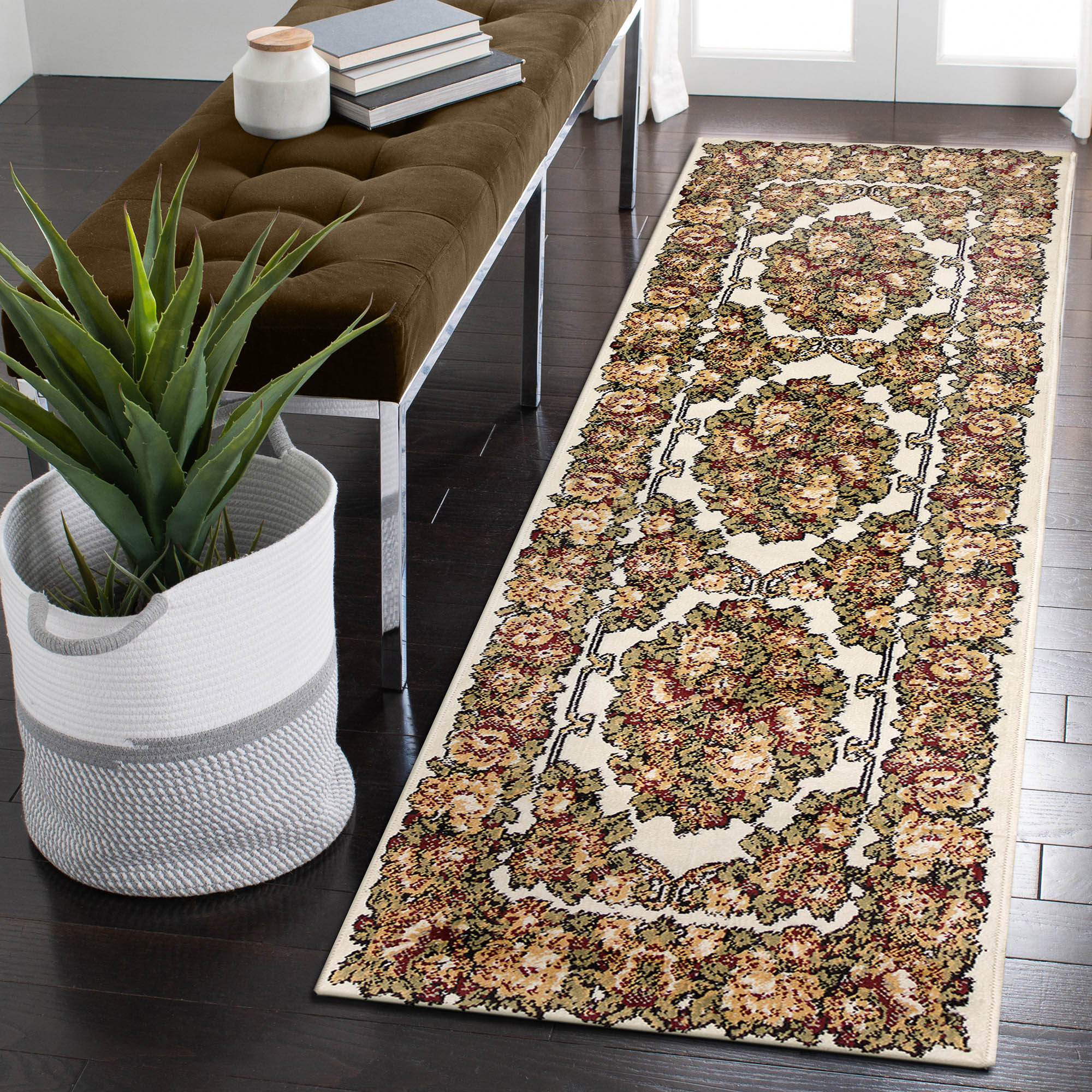 Liora Manne ARBR8753537 Aruba 2 x 8 (ft) Loomed Wool Blush Rectangular Indoor Abstract Runner rug