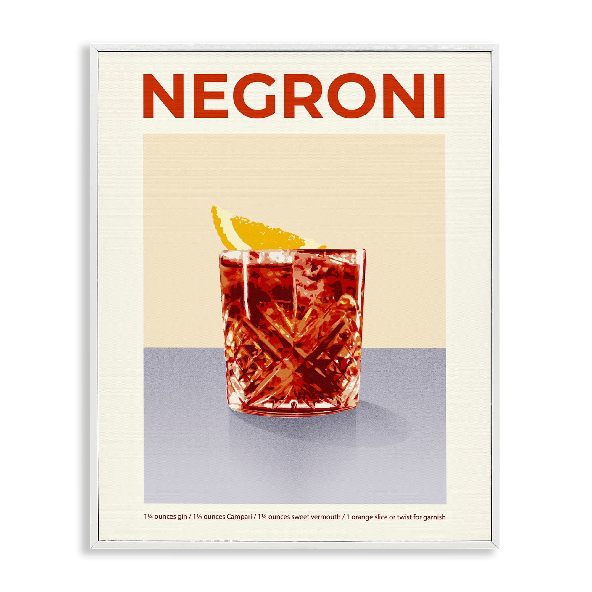 Stupell Industries BS-344-WFR-24X30 Negroni Classic Cocktail White Framed Giclee Art By Victoria Barnes 24 x 30