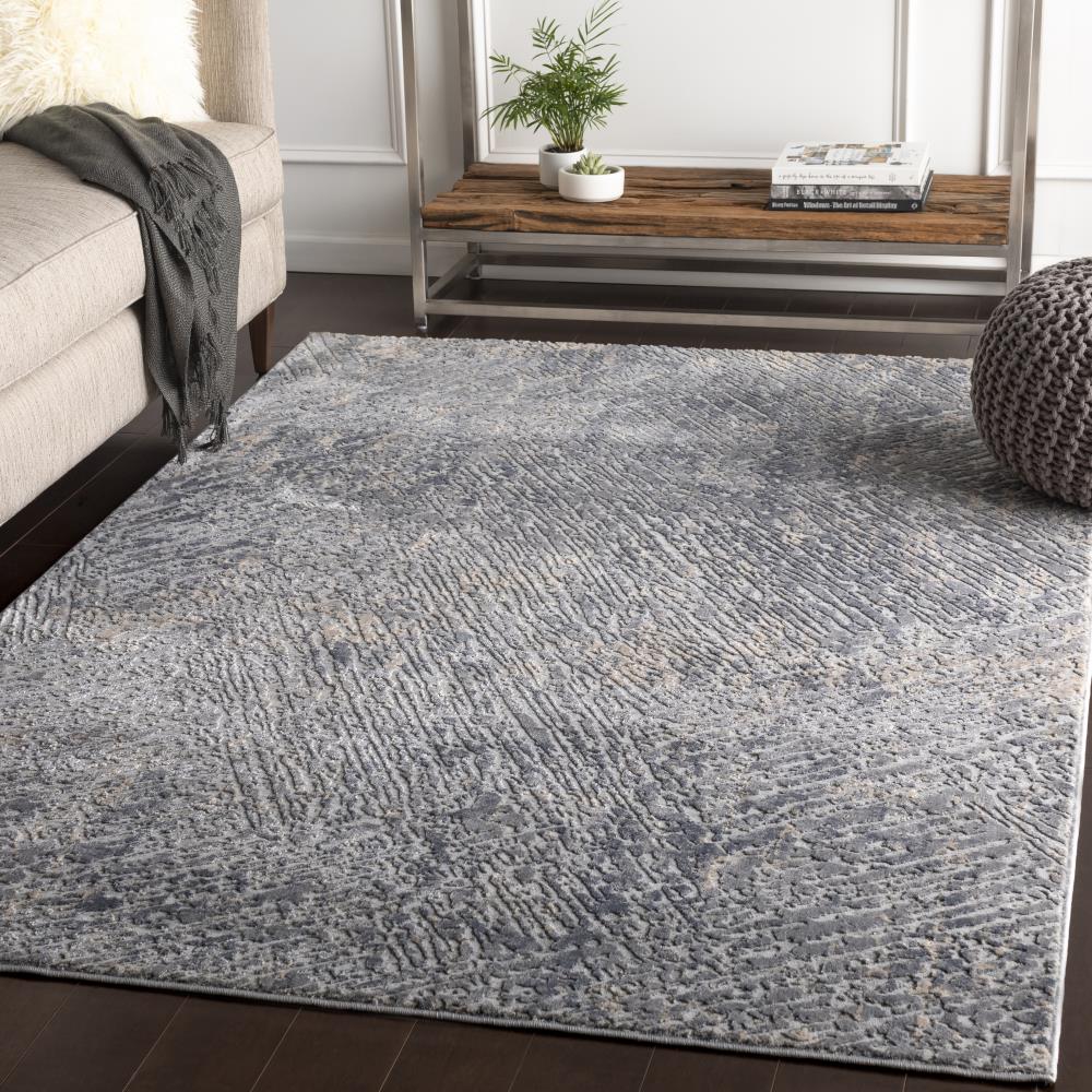 Surya Alpine 9 x 12 Charcoal Indoor Abstract Industrial Area Rug in the ...