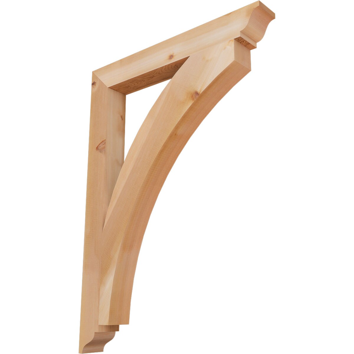 Ekena Millwork BKT04X32X44THR01SWR Thorton traditional smooth 3-1/2-in x 32-in x 44-in Western red cedar Brown Wood Standard bracket