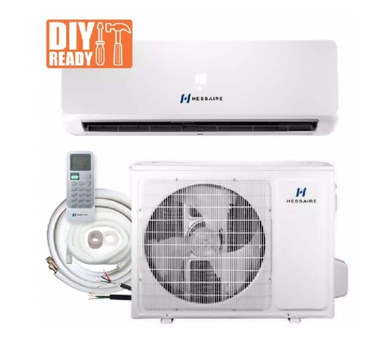 Hessaire H12HP1A MiniSplit Single Zone 12000-BTU 16.7 SEER Ductless Mini Split Air Conditioner Heat Pump Included with 16-ft Line Set 115-Volt