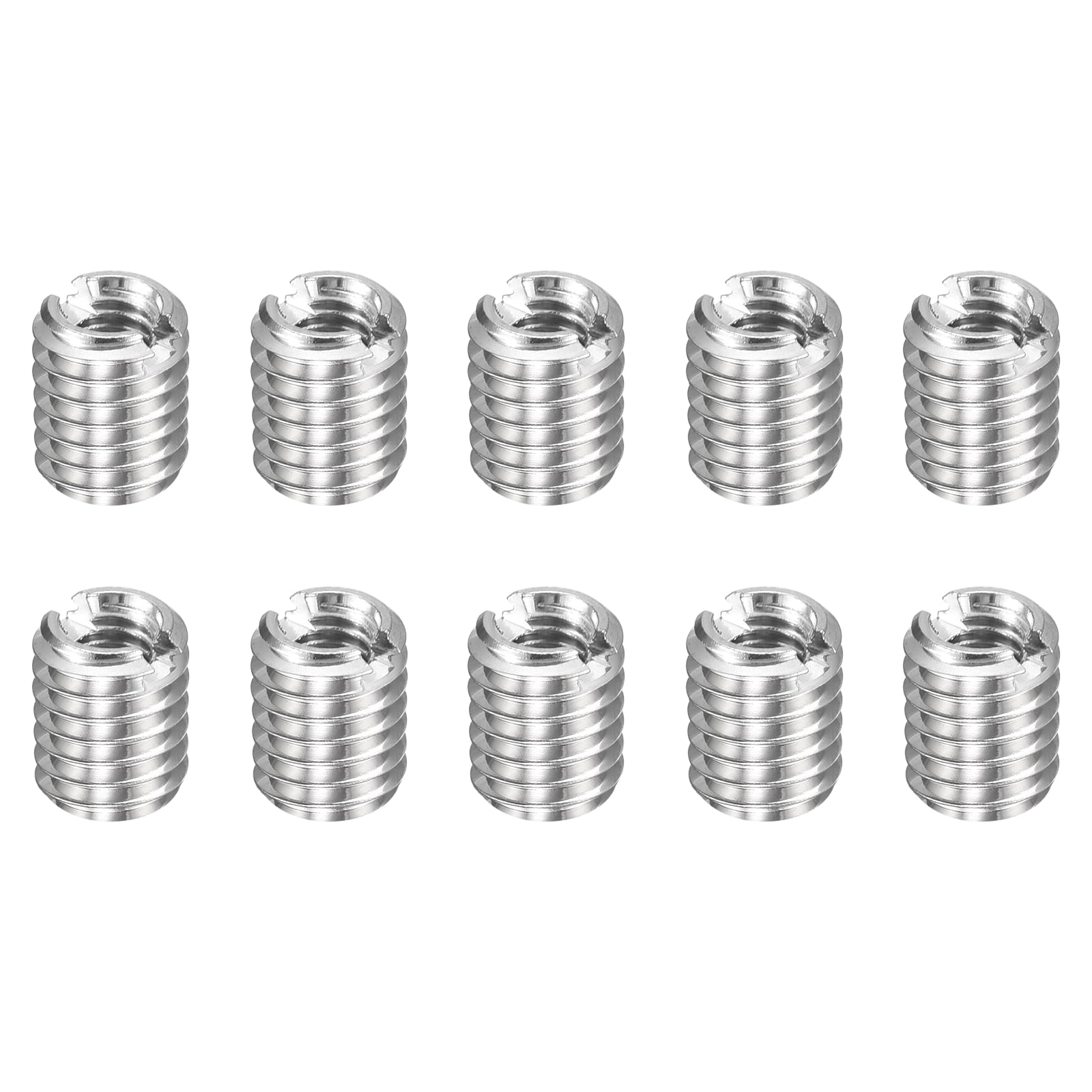 Harfington 10pcs Thread Repair Inserts M5 x 0.8 Male to M3 x 0.5 Female Thread 6mm Long Stainless Steel Reducing Nuts Metric Self Tapping Sleeves Threaded Reducer Industrial Fasteners
