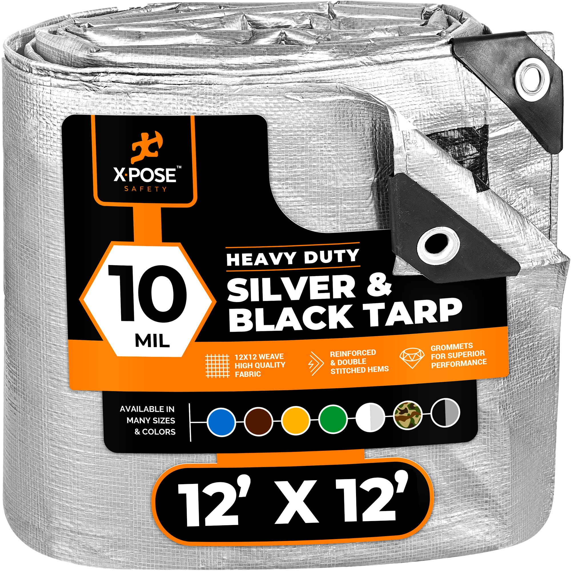XPOSE SAFETY STH-1212-X 12-ft x 12-ft Silver Commercial Polyethylene 10-mil Tarp
