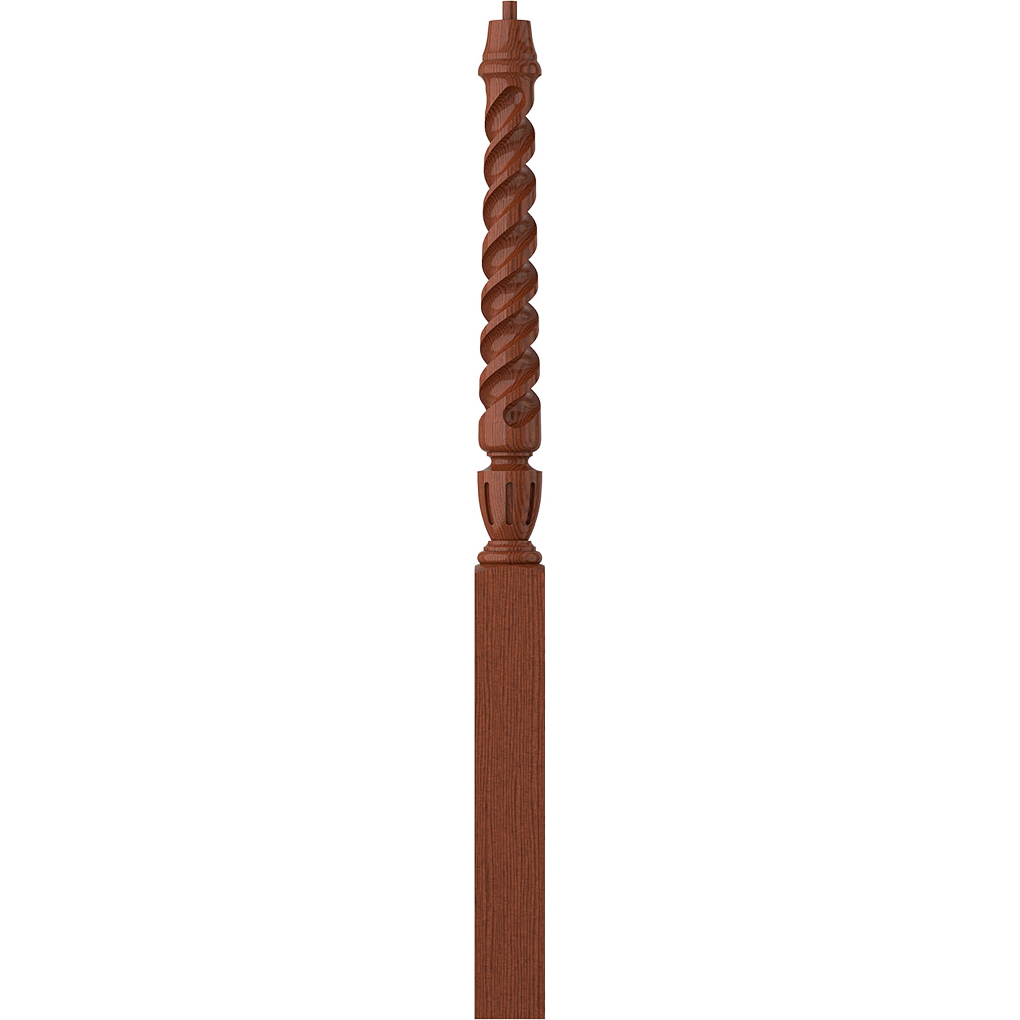 L.J. Smith Stair Systems LJT-3014-BRZC Regent 3.5-in x 50-in Unfinished Brazilian cherry Starting Stair Newel Post