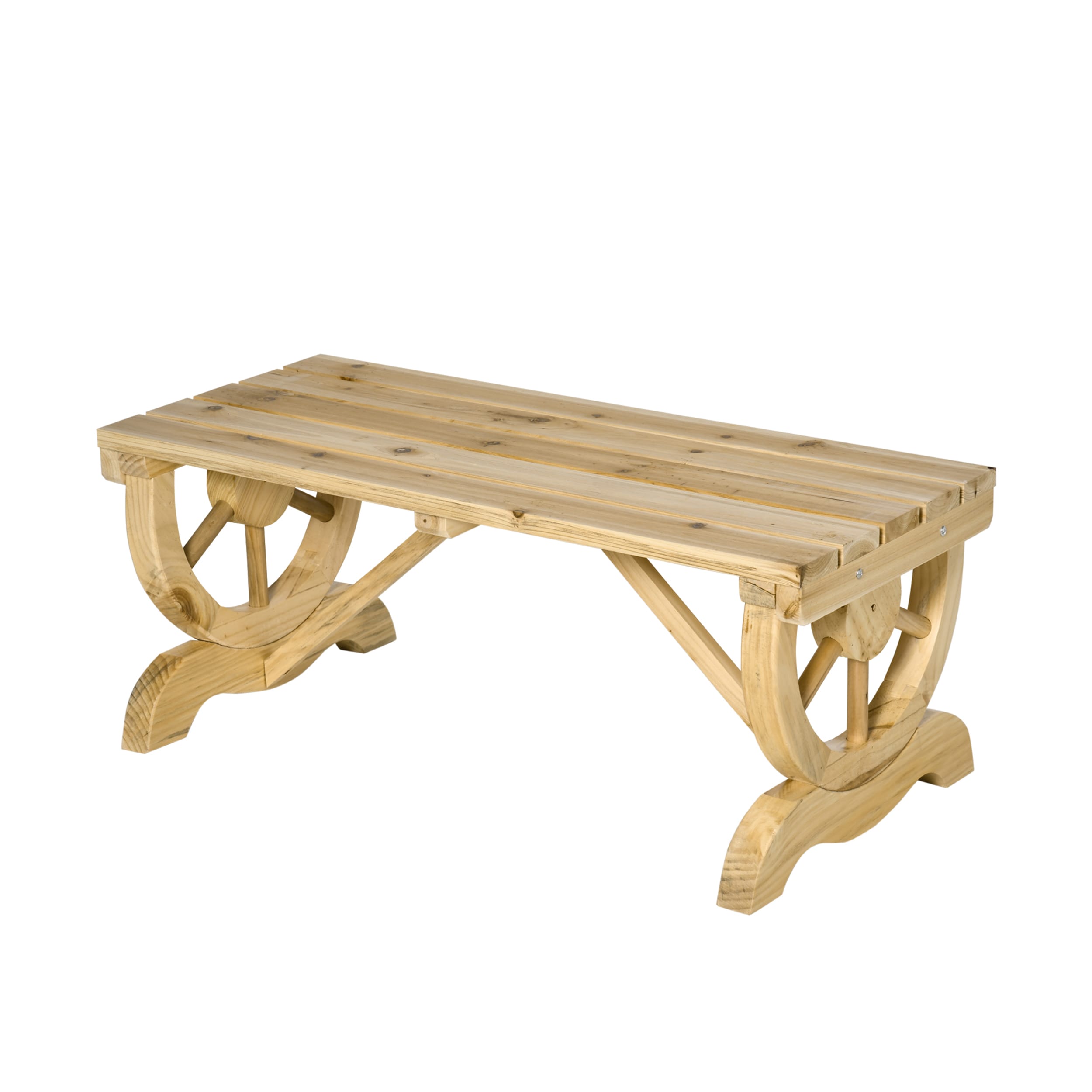 AHIOU HOME ZAAHG-P172575BH Fresno 38.5-in W x 15.5-in H Natural Douglas fir Garden Bench