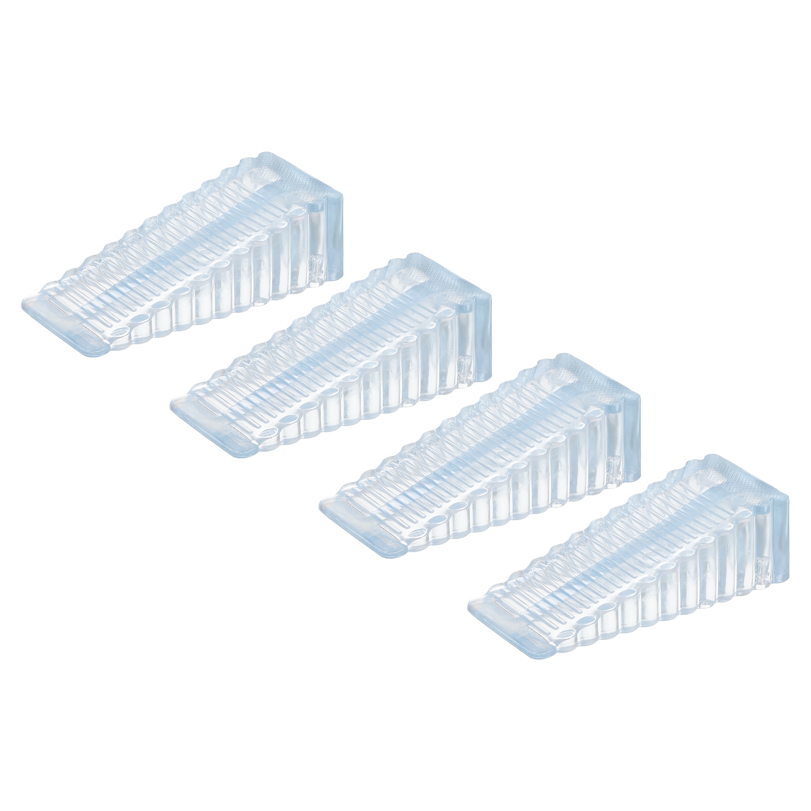 Unique Bargains 4pcs Door Stoppers for Bottom of Door 28mm/1.10 Inch Door Stops Rubber Door Stopper Wedge Anti Slip Window Stopper Door Stackable Clear