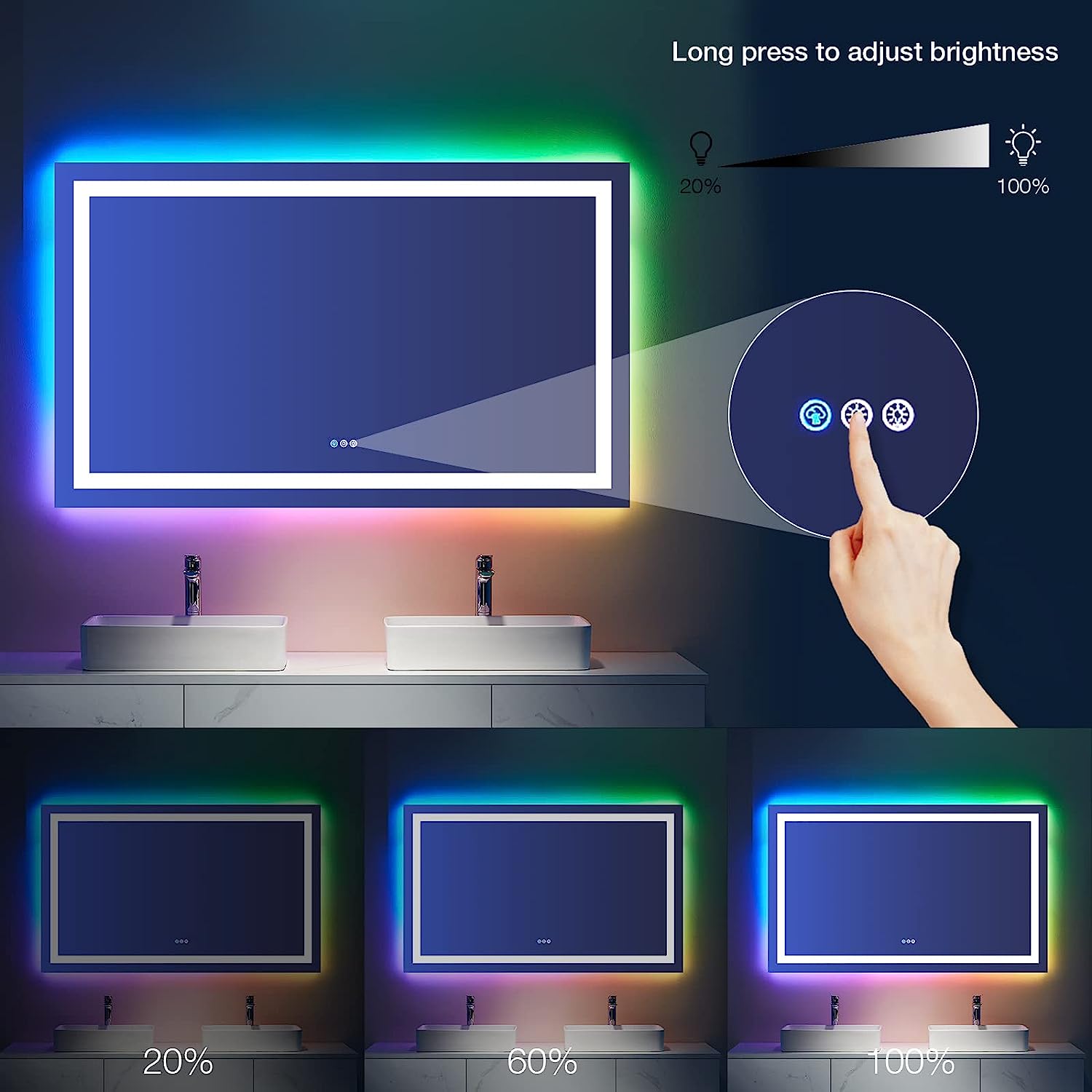 LOAAO L001AC10060RGB Framed-Bath-Mirrors - View #5