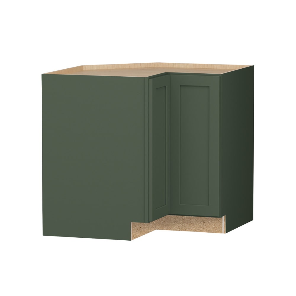 Shenandoah Breckenridge FOL 36-in W x 34.5-in H x 24-in D Sage L-Shaped Corner Base Fully Assembled Cabinet Recessed Panel Shaker