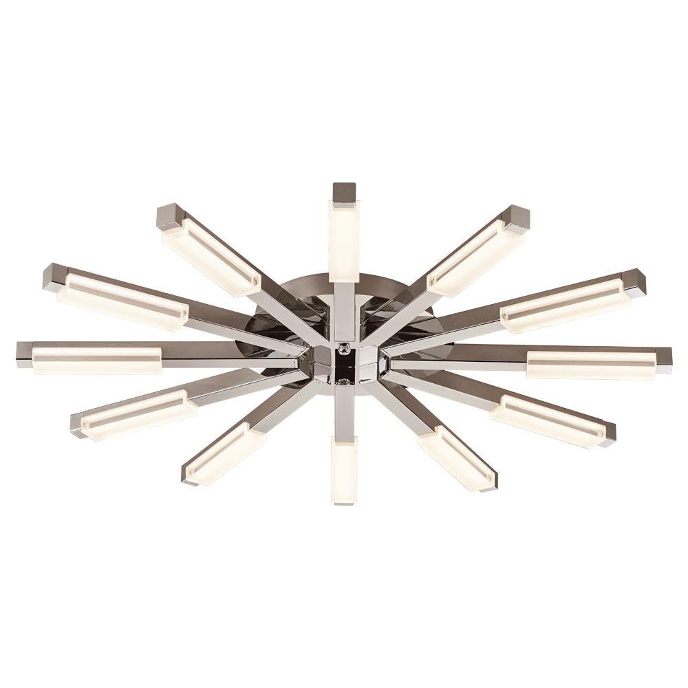 PLC Lighting 88831PC 1-Light 32-in Polished Chrome LED Flush Mount Light