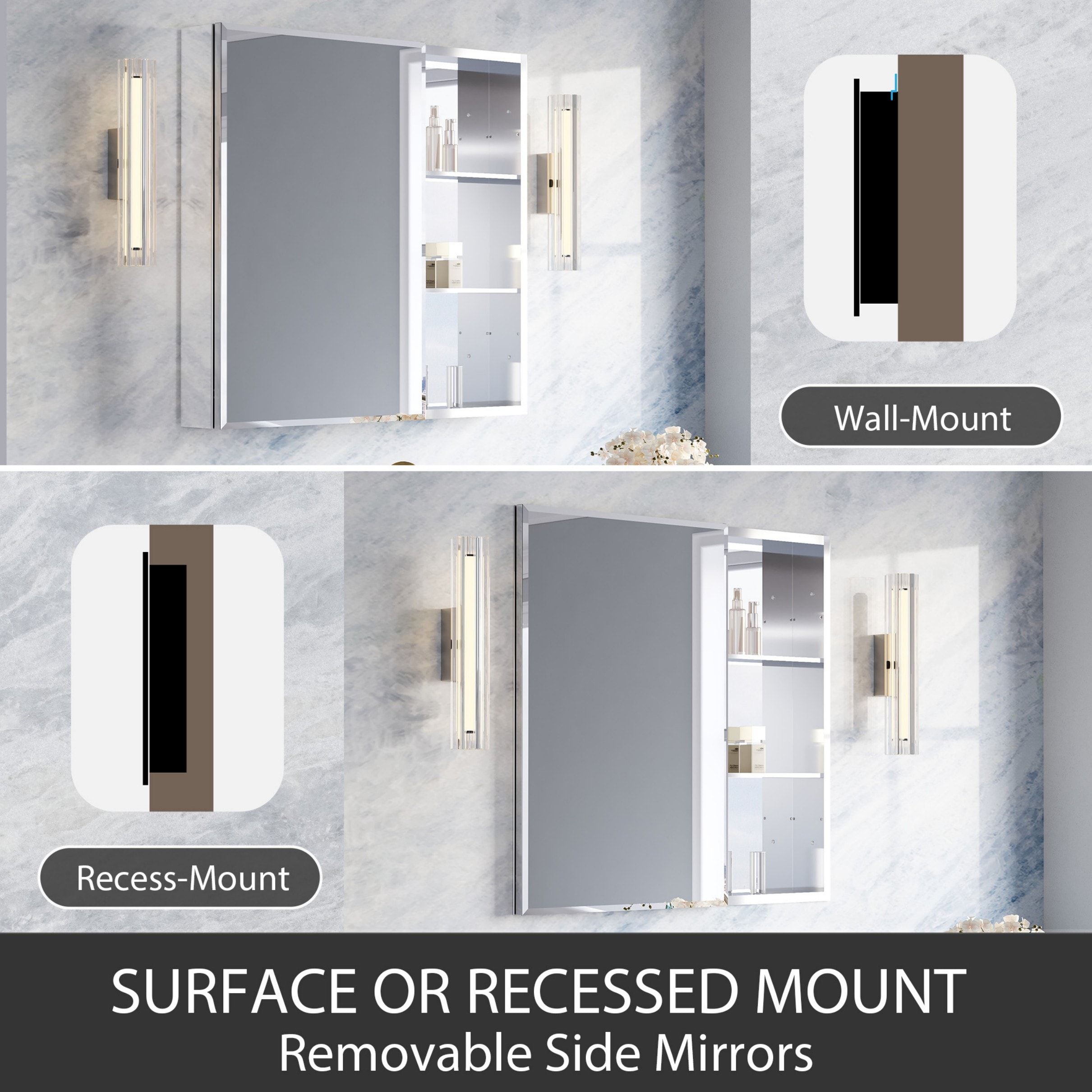 WELLFOR B20R1230MC Bathroom-Wall-Cabinets - View #9