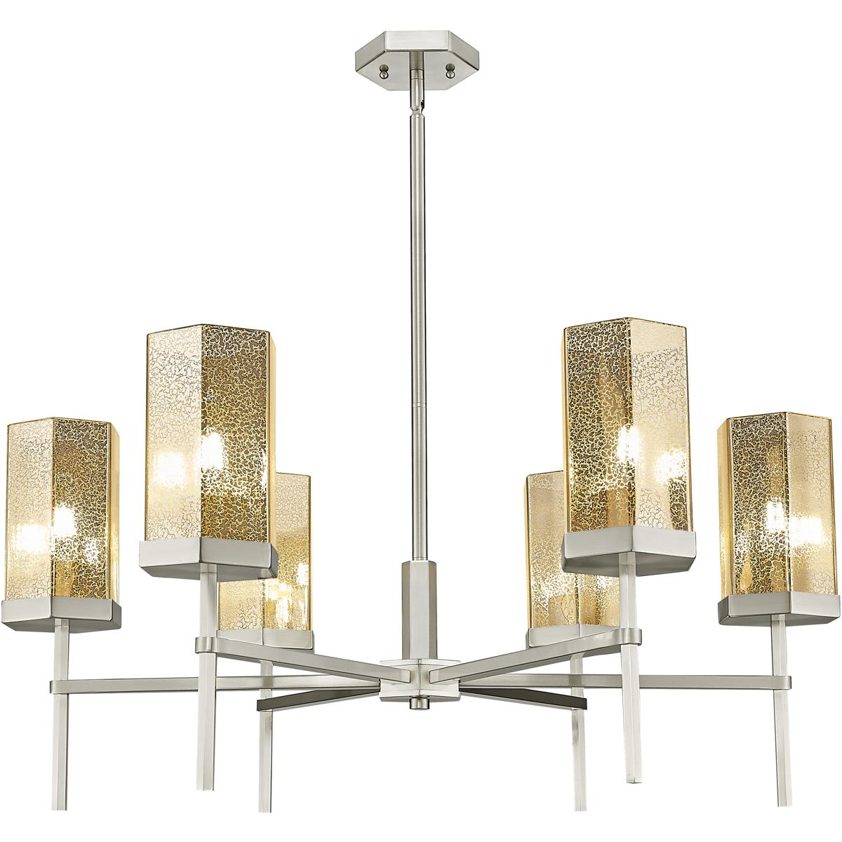 Innovations Lighting - 463-6CR-SN-G463-8ME Downtown Urban Blakeley Chandelier Satin Nickel