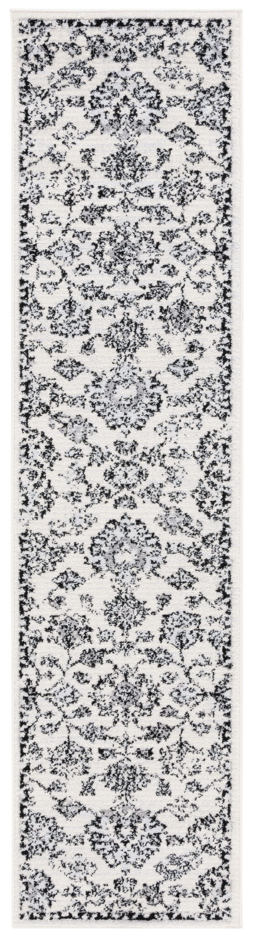 Tulum 666A Ivory Grey/Charcoal 2 X 8 Runner Rug
