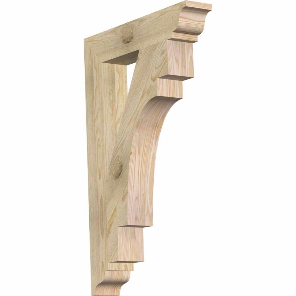 Ekena Millwork BKT04X22X34MRC01RDF Merced traditional rough sawn 4-in x 22-in x 34-in Douglas fir Brown Wood Standard bracket