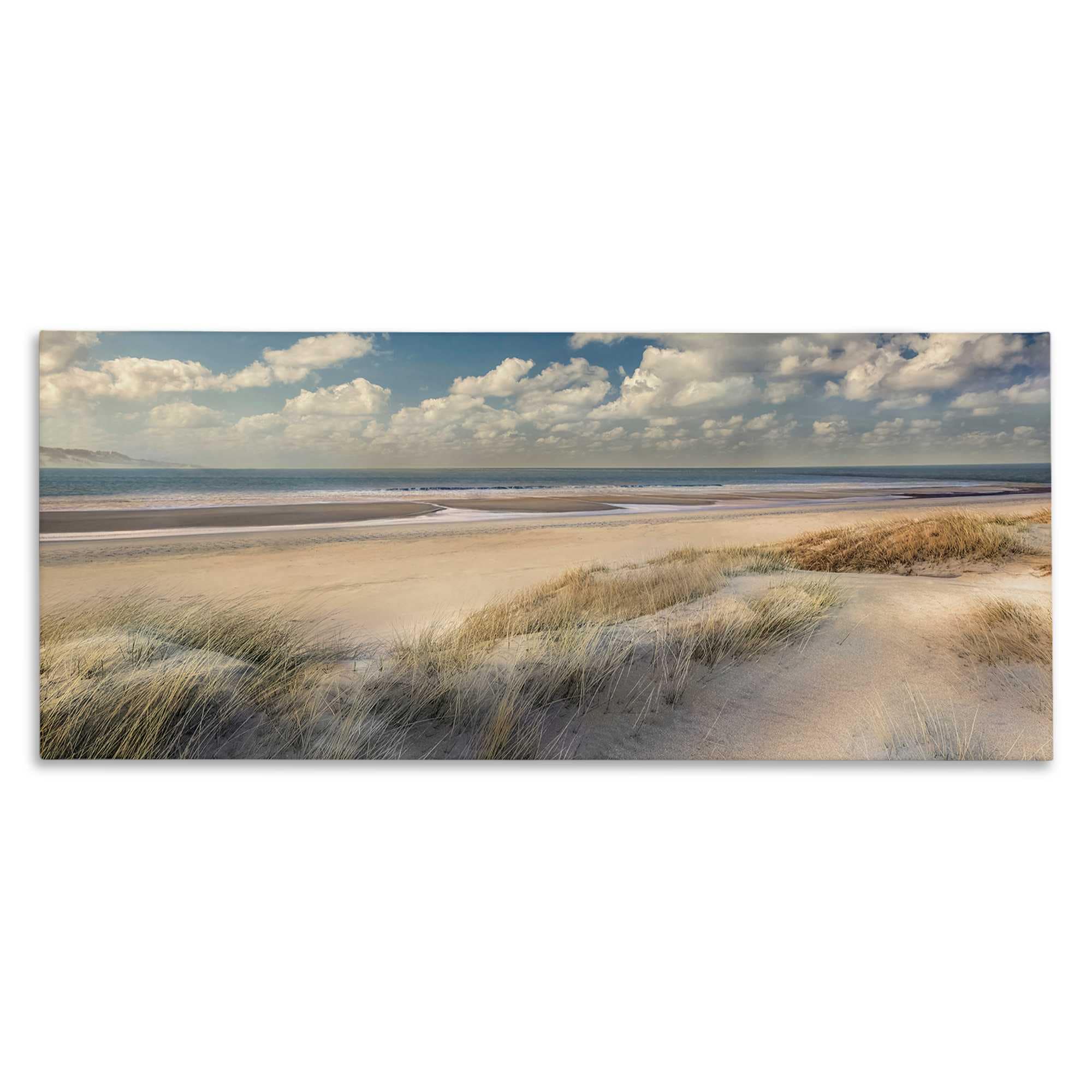 Stupell Industries BS-169-CN-17X40 Rolling Clouds Beach Scenery Canvas Wall Art By Mike Calascibetta 40 x 17