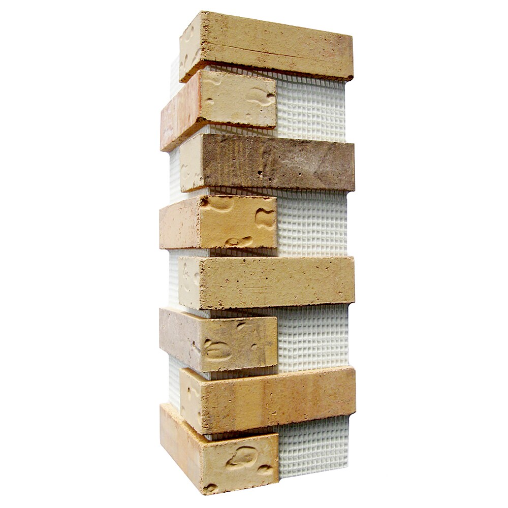 Old Mill Thin Brick Systems BWC-37009CS Brickweb 7.625-in x 21-in Pony Express Brick Veneer Corner Sheet 5.5-lin ft