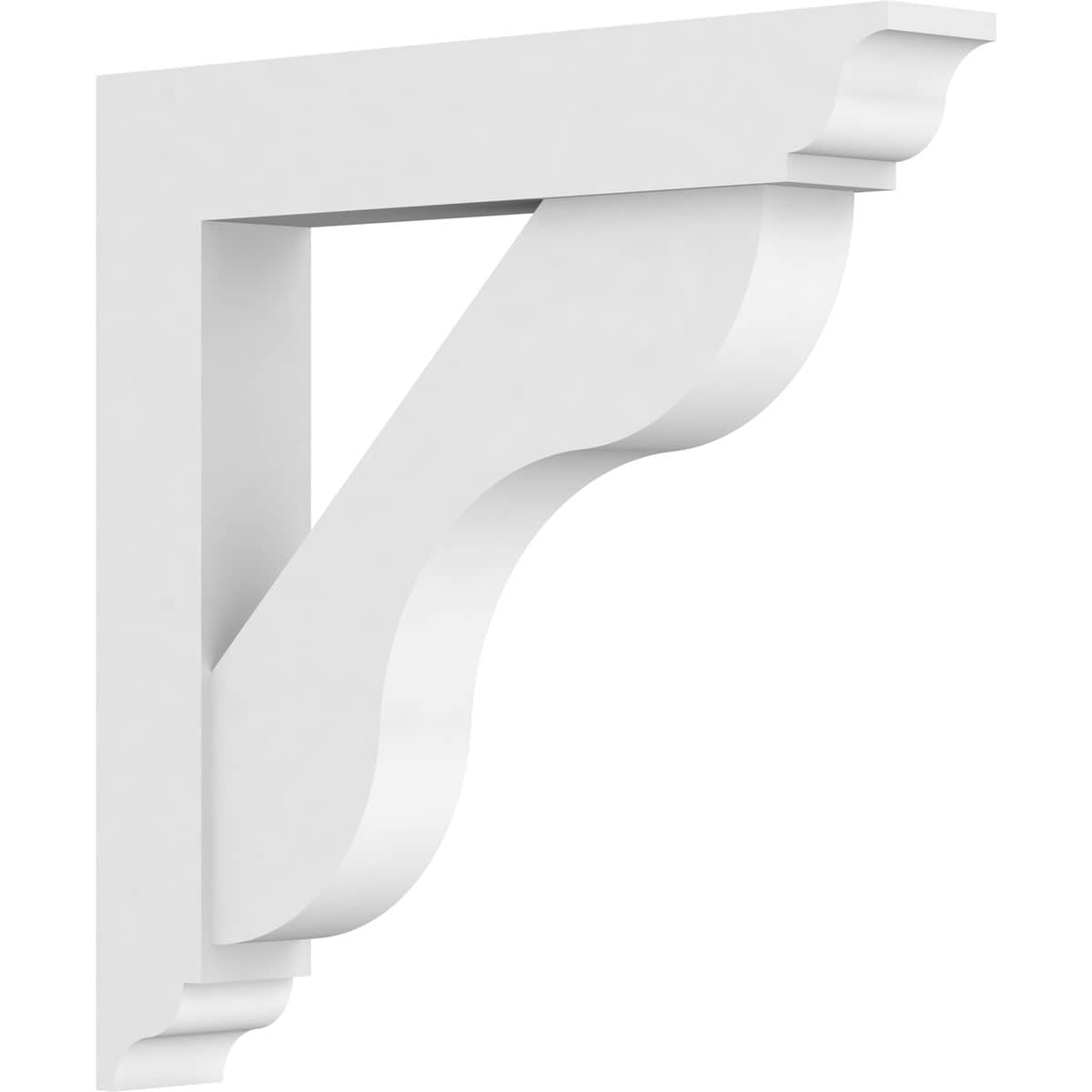 Ekena Millwork BKTP03X20X20CAR01 Standard Carmel 3-in x 20-in x 20-in White PVC Standard bracket
