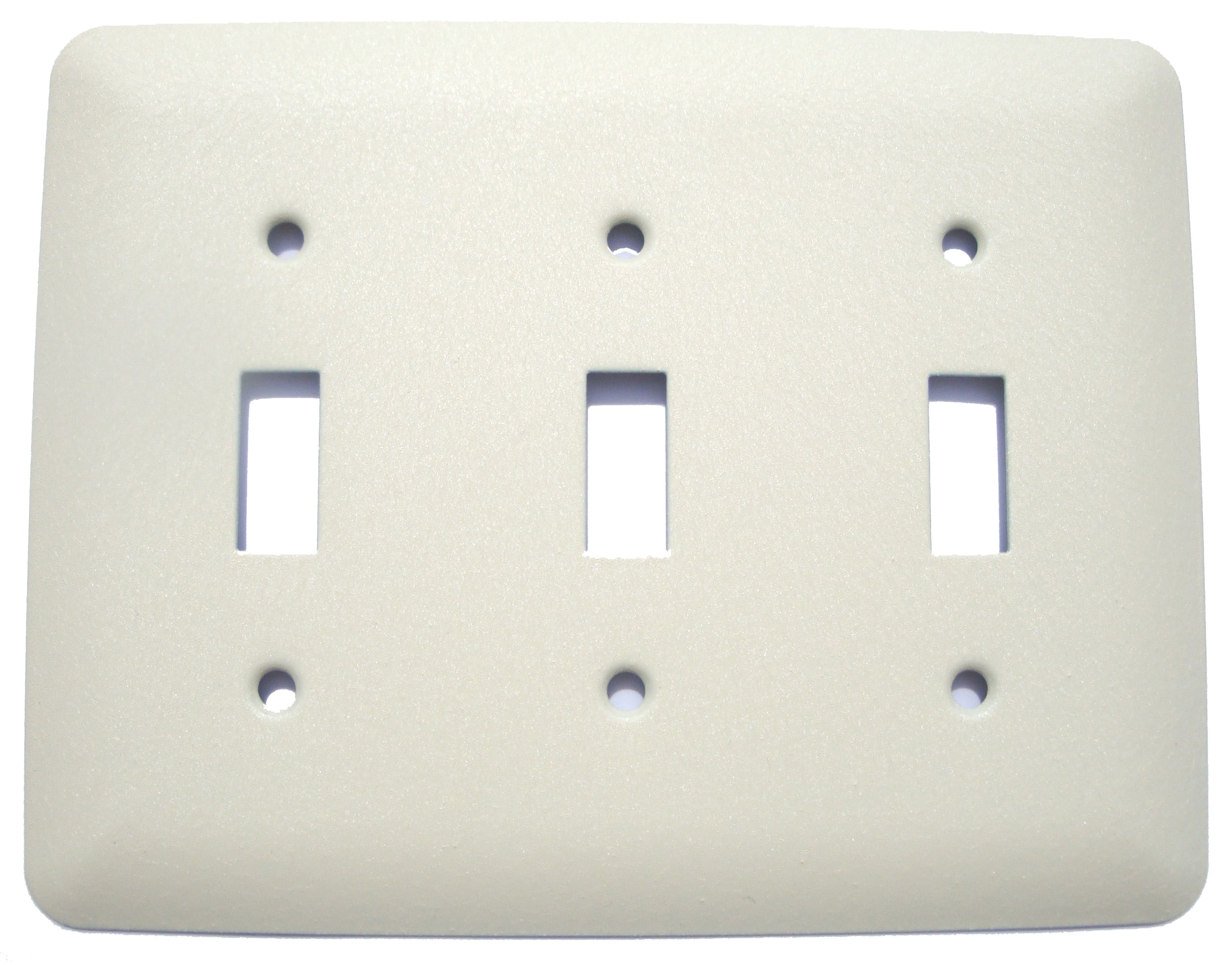 Mulberry 79073 3 -Gang Midsize Size Ivory Metal Indoor Toggle Wall Plate