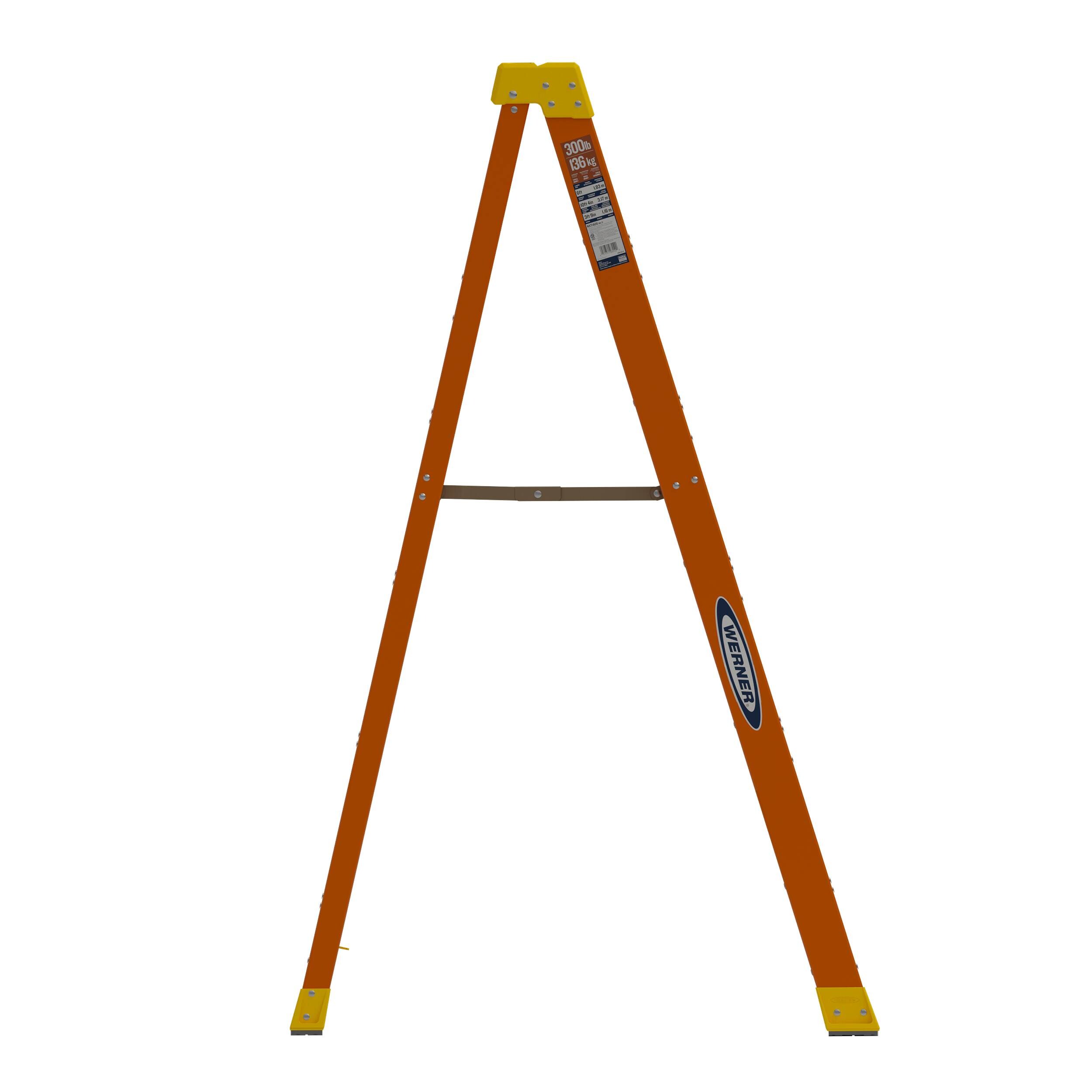 Werner NXT1A 6-ft Fiberglass Type 1A-300-lb Load Capacity Step Ladder ...