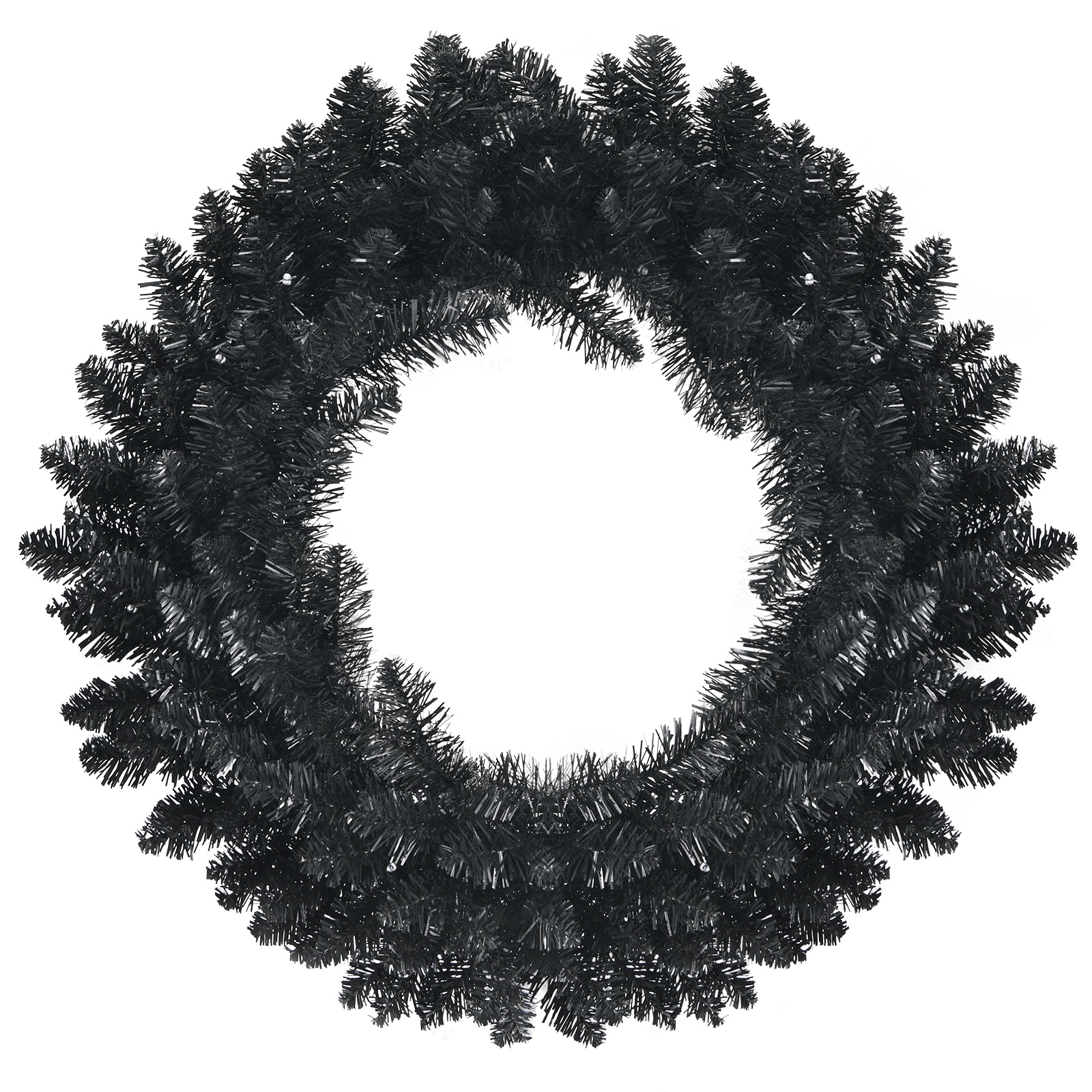 WELLFOR 24-in Pre-lit Battery-operated Black Wreath in the Halloween ...