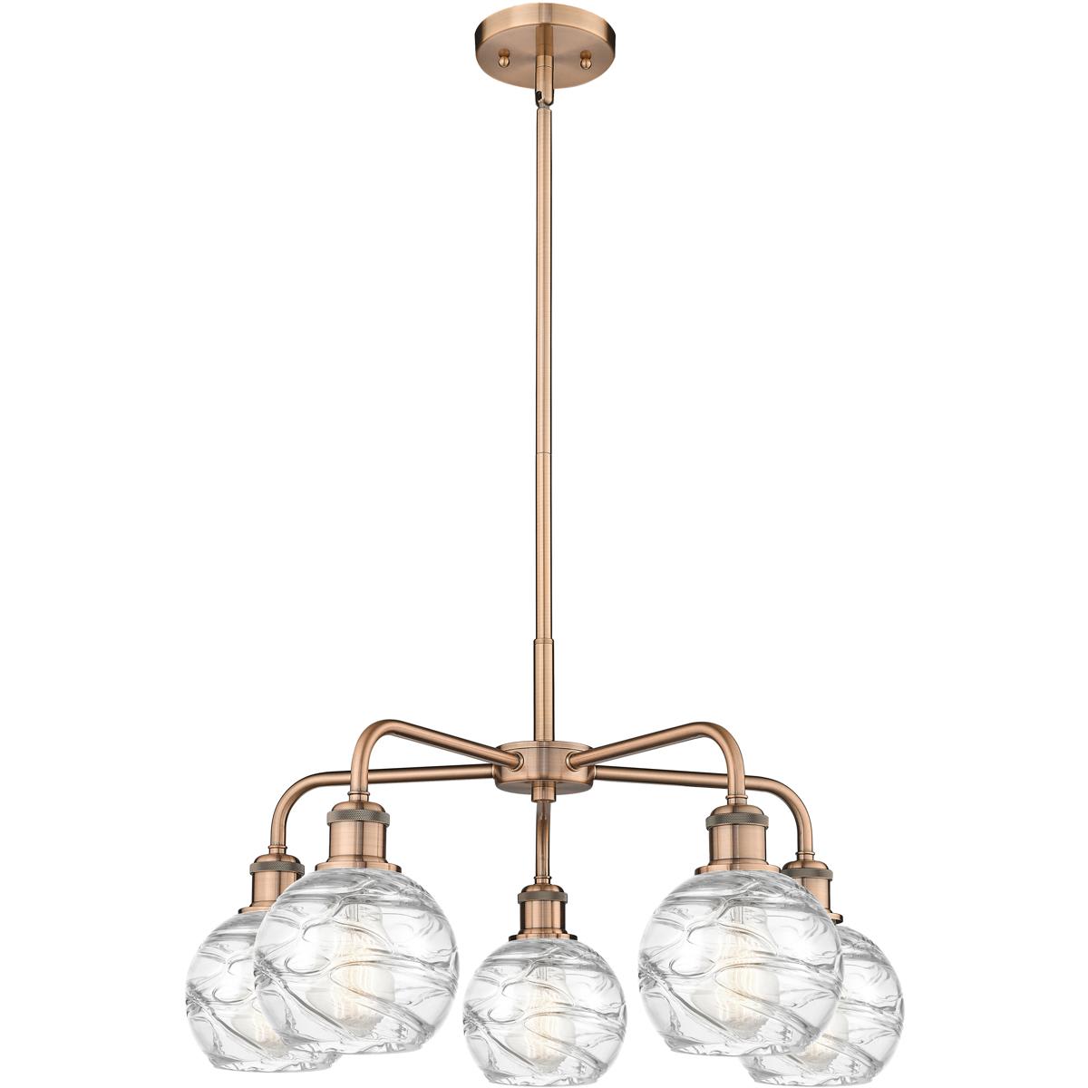 Innovations Lighting -  516-5CR-AC-G1213-6 Athens Deco Swirl Chandelier Antique Copper