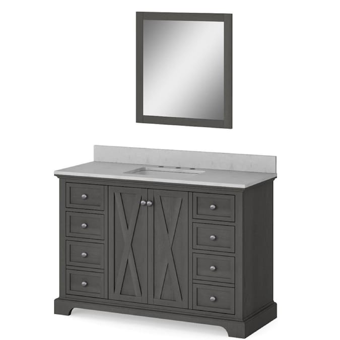 48 In Gray Undermount Single Sink, What Size Mirror Over A 48 Inch Vanity