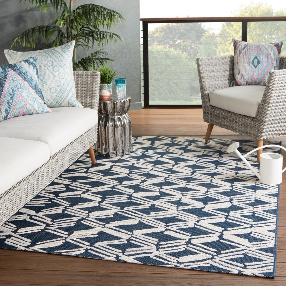 Pyramid Decor Area Rugs for Clearance Navy Modern Geometric Design