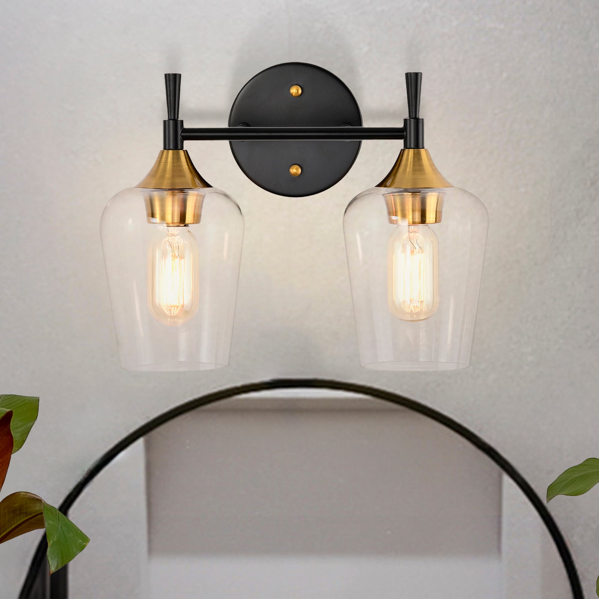 Edvivi EW2634BKAB Arlo 13-in 2 -Light Antique Brass Modern/contemporary Vanity light