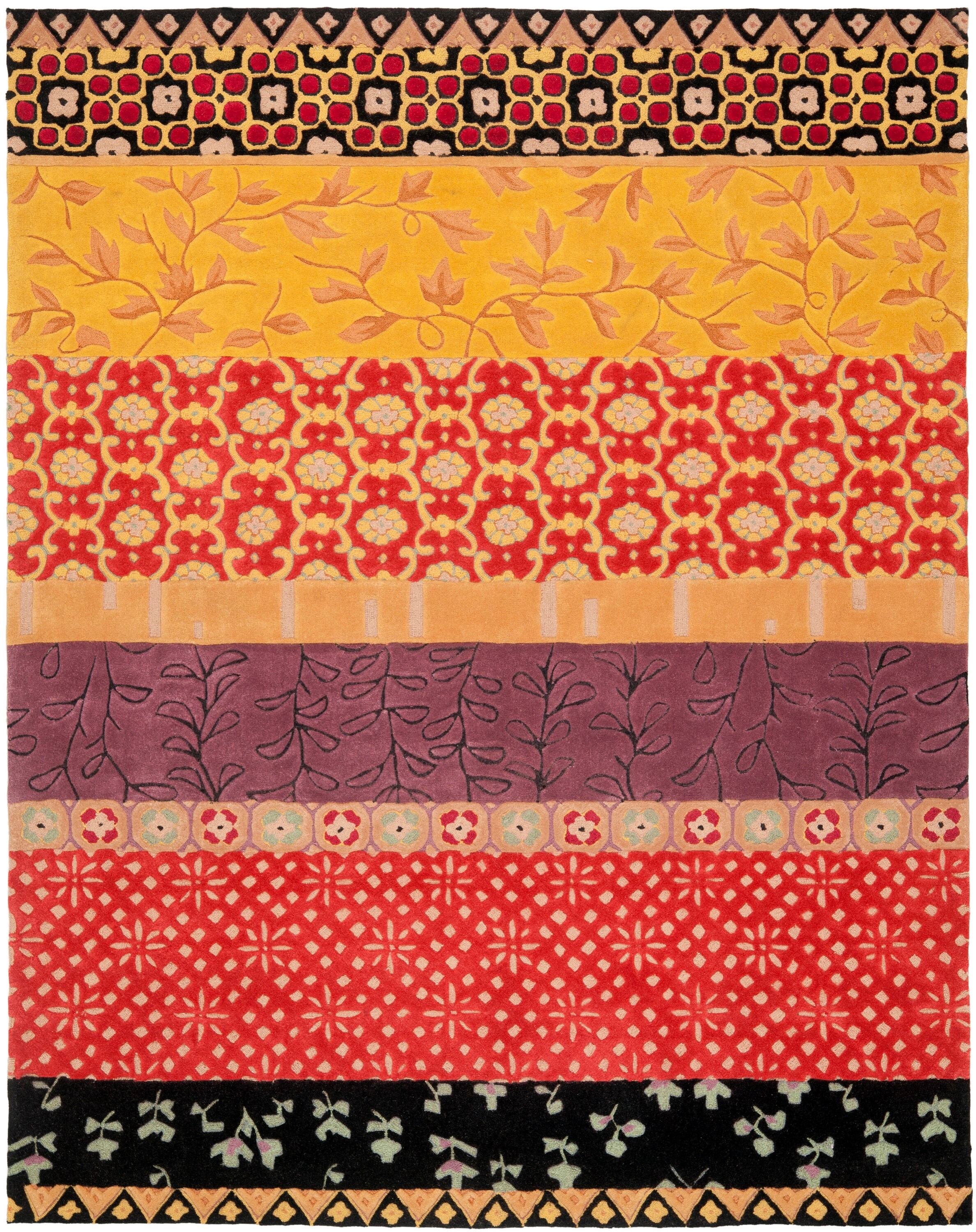 Hand-Tufted Multicolor Wool Rectangular Area Rug