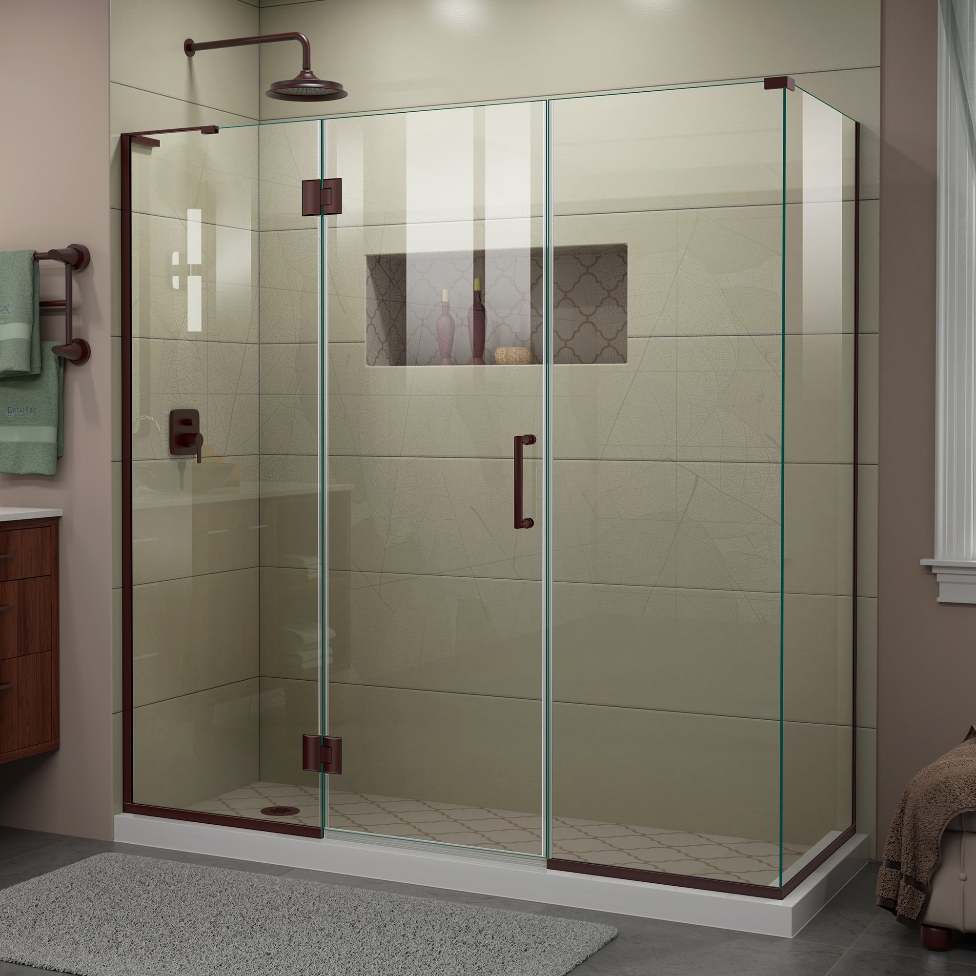 DreamLine Unidoor-X Oil Rubbed Bronze 70-1/2-in W x 72-in H Frameless ...