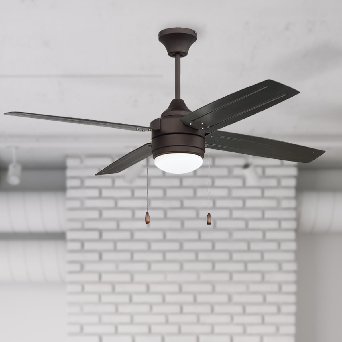 Litex AK52EB4L Aikman 52-in Outdoor Bronze with Bronze Blades Ceiling Fan With Light ( 4 -Blade )
