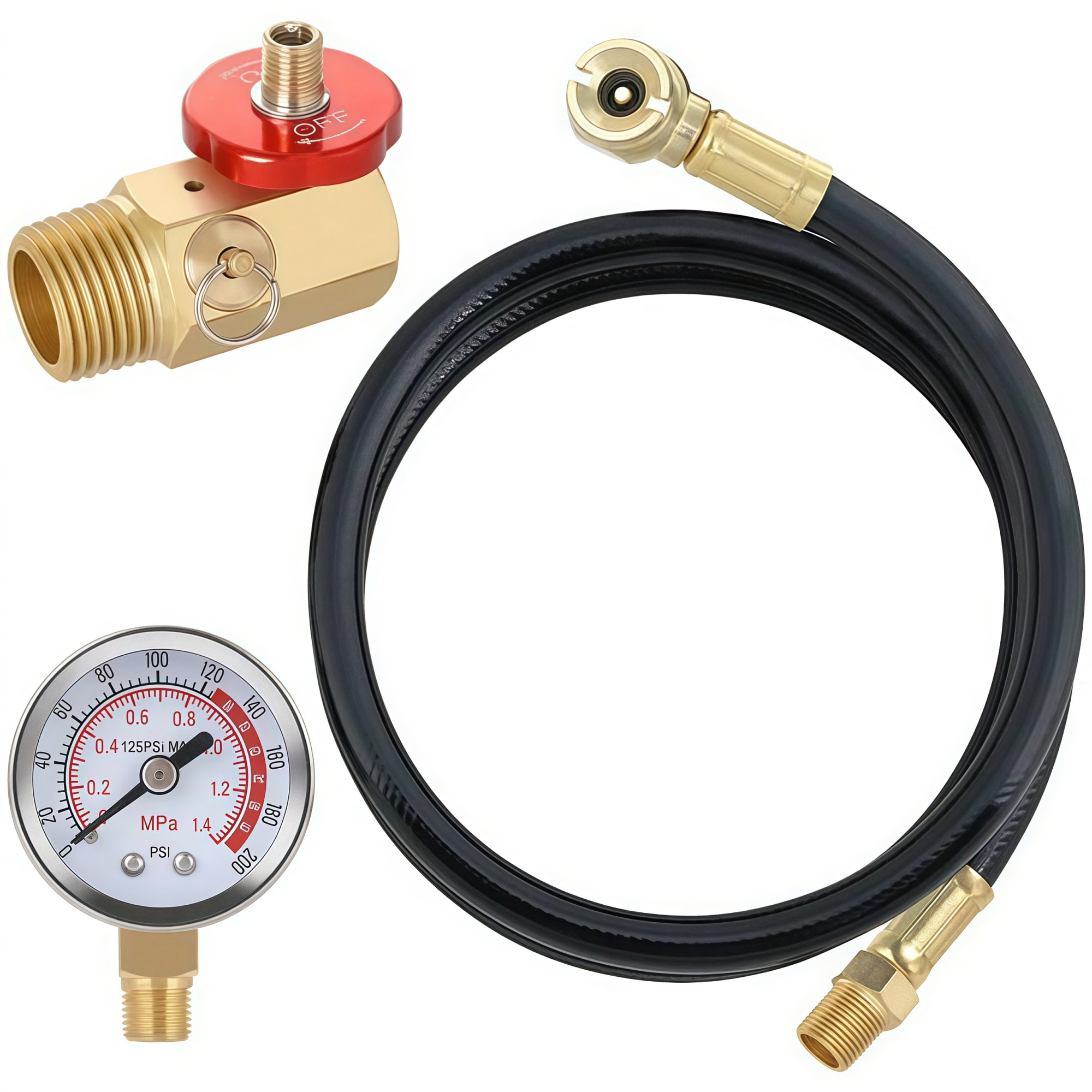 Numhew 10.7in L 9in W 1.5in H 4-Port Brass Finish Air Tank Repair Kit
