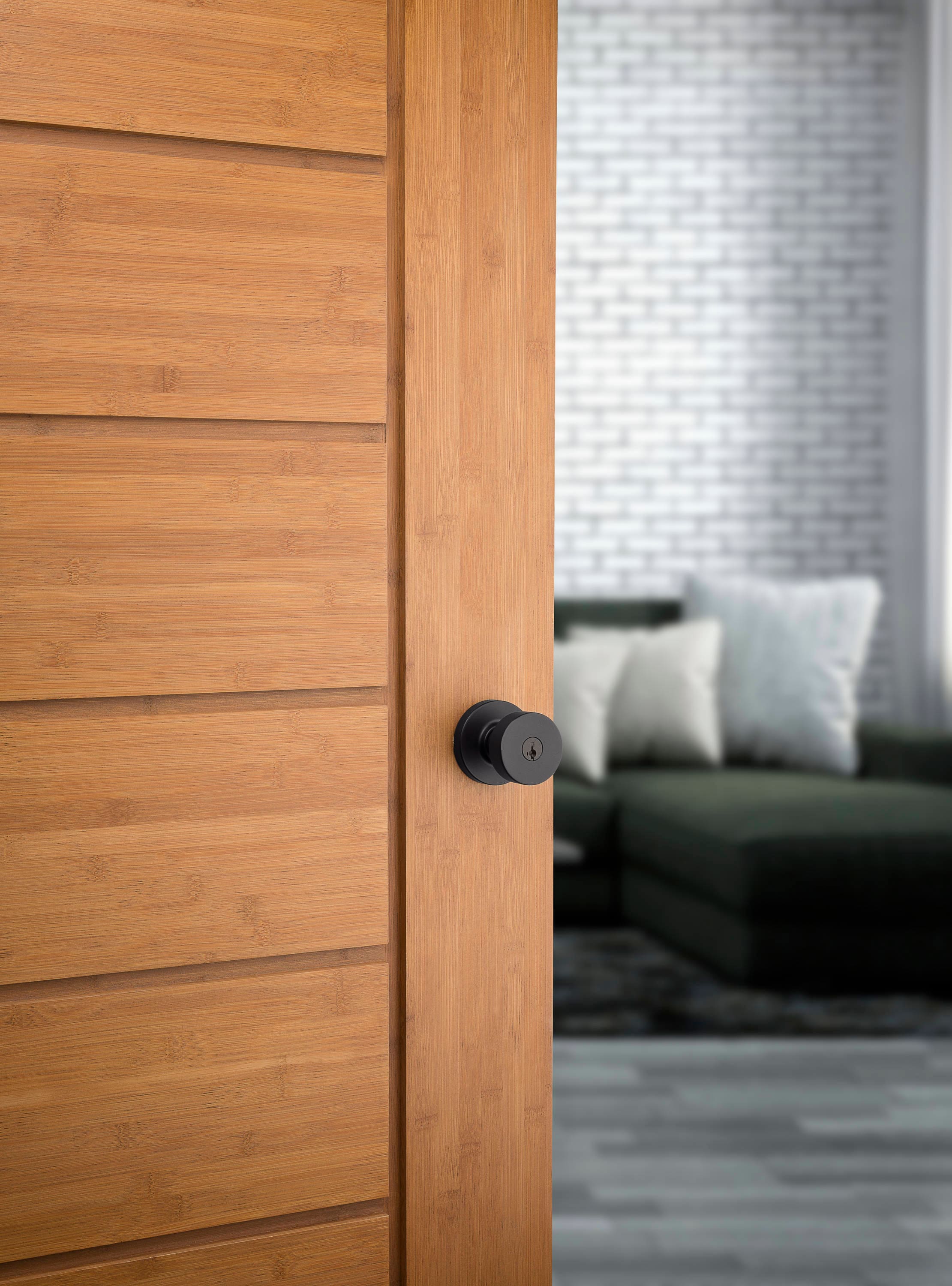 Kwikset Signature Series Signatures Pismo Matte Black Smartkey Exterior  Keyed Entry Door Knob with Antimicrobial Technology in the Door Knobs  department at