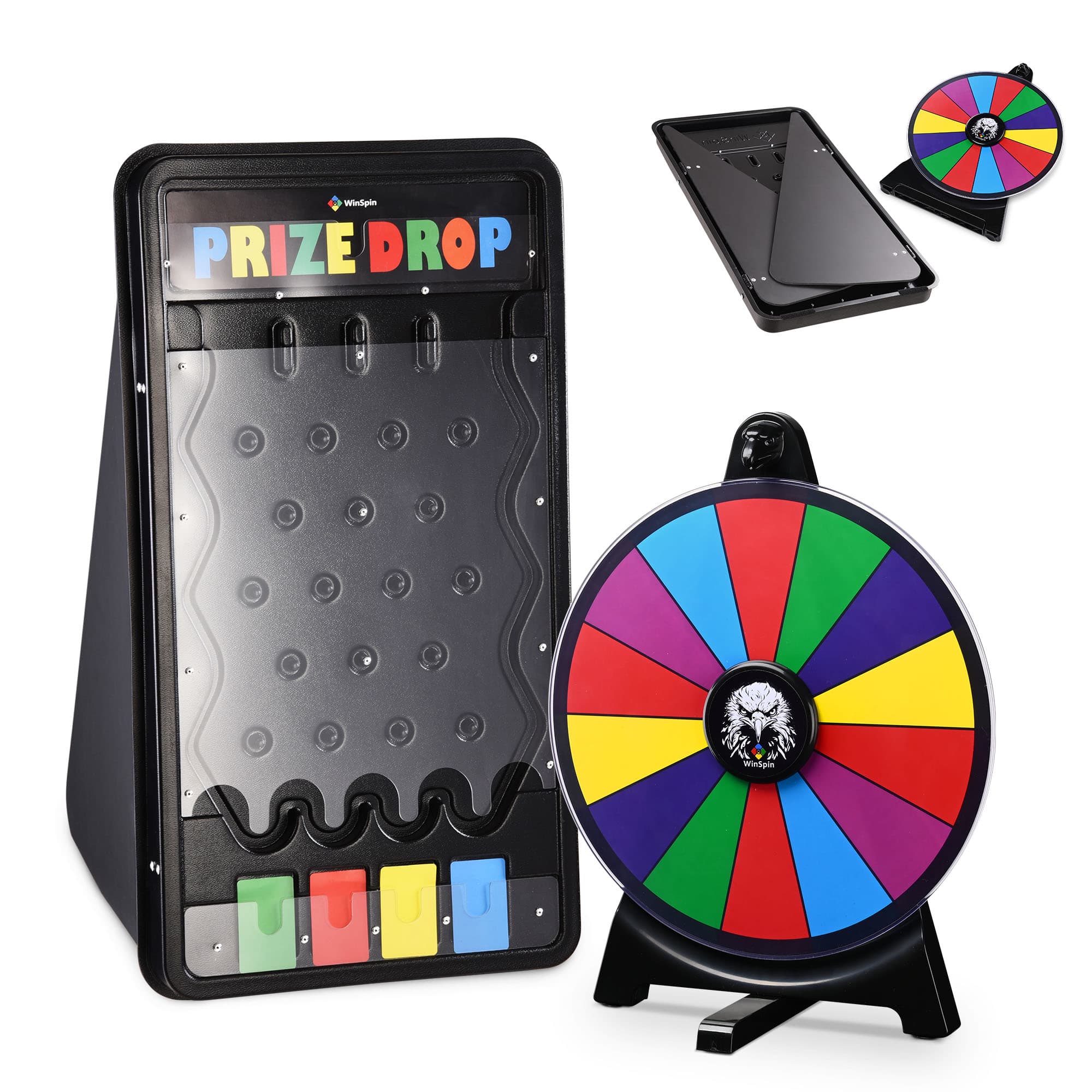 Yescom 35PBK001-25-12GH-LO WinSpin Mini Tabletop Prize Drop Board 12IN Prize Wheel Kit Fortune Game Eagle