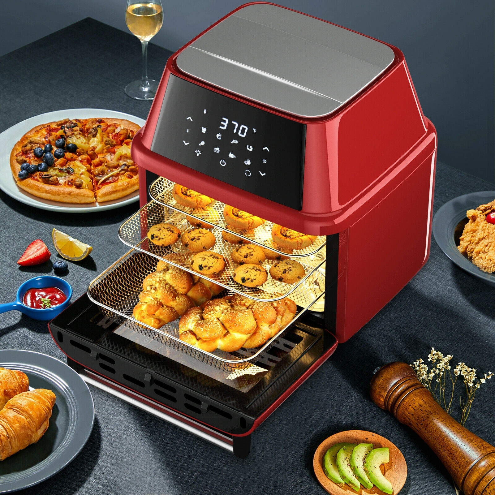 Pringle Air Oven25 With Aero Crisp Technology 5 In One Traditional Air  Fryer Oven, – Dehydrator, Air Fryer, Convection Oven With Rotisserie