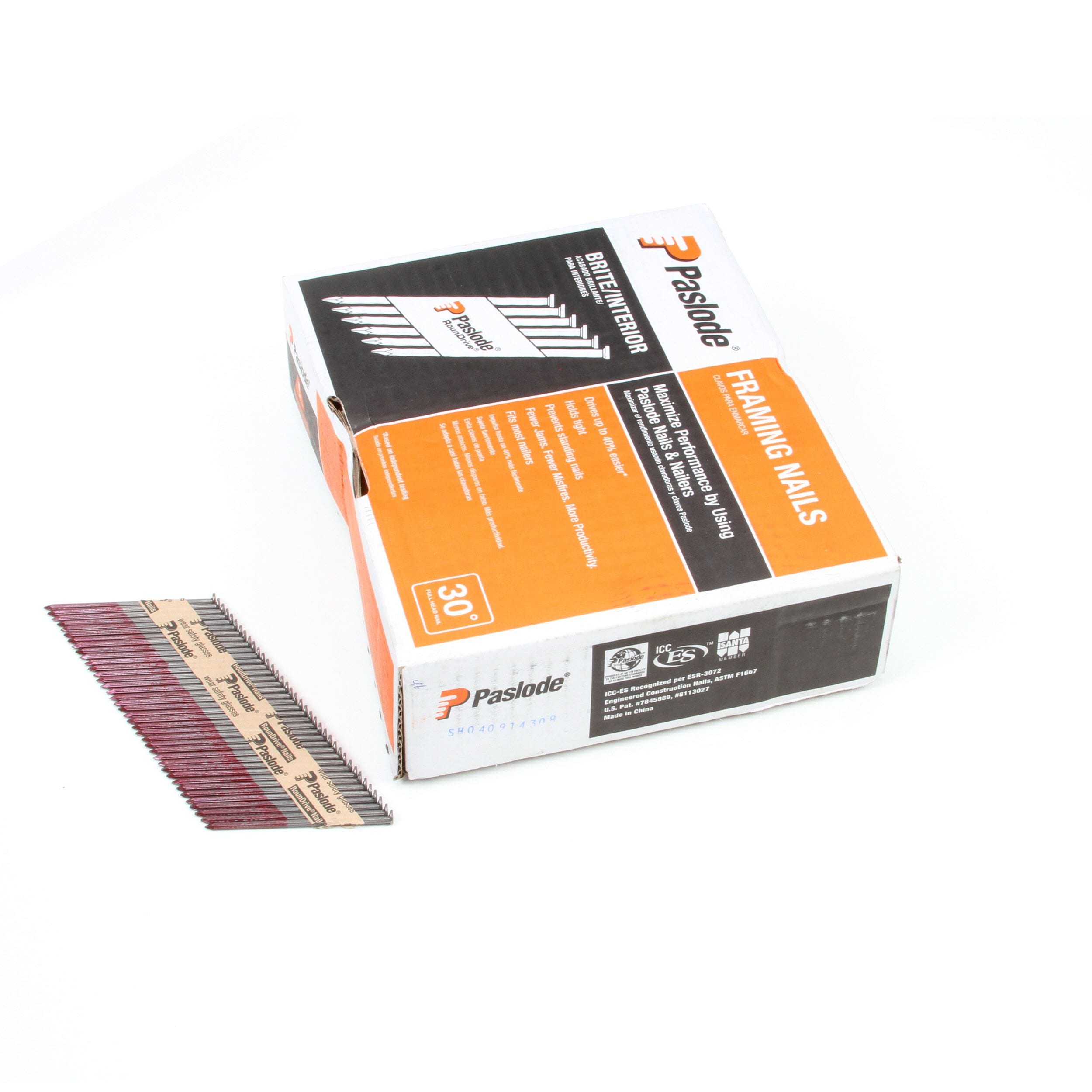 Paslode 3-1/4 inch 30 Degree Framing Nail Gun Nailer 2000 Pack Paper Tape Nails 