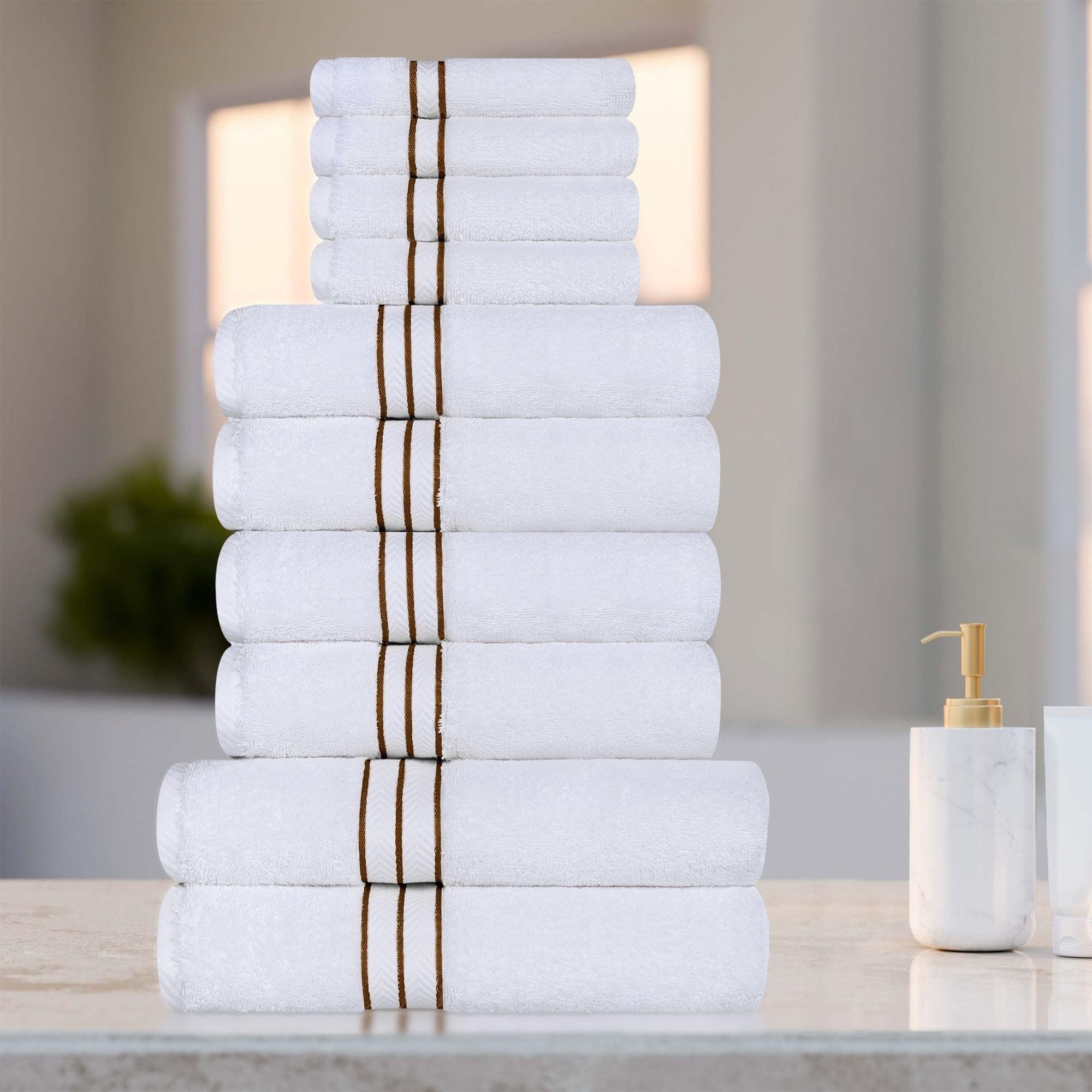 Slickblue 3/10 Piece Turkish Cotton Quick Dry Solid Terry Loop Bath ...