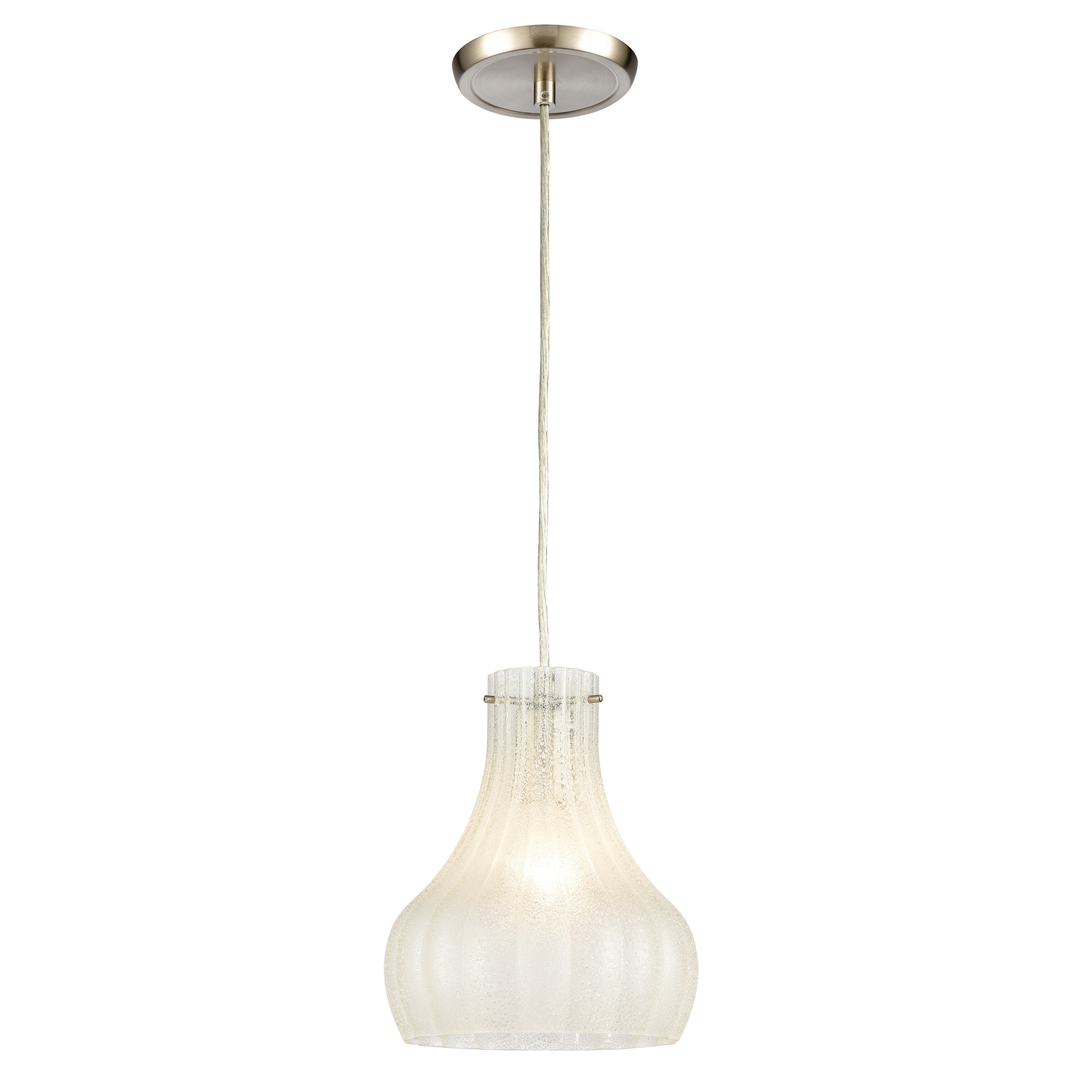 Westmore by ELK Lighting LWPN-210920034 Wave Satin Nickel Transitional Bell LED Mini Hanging Pendant Light