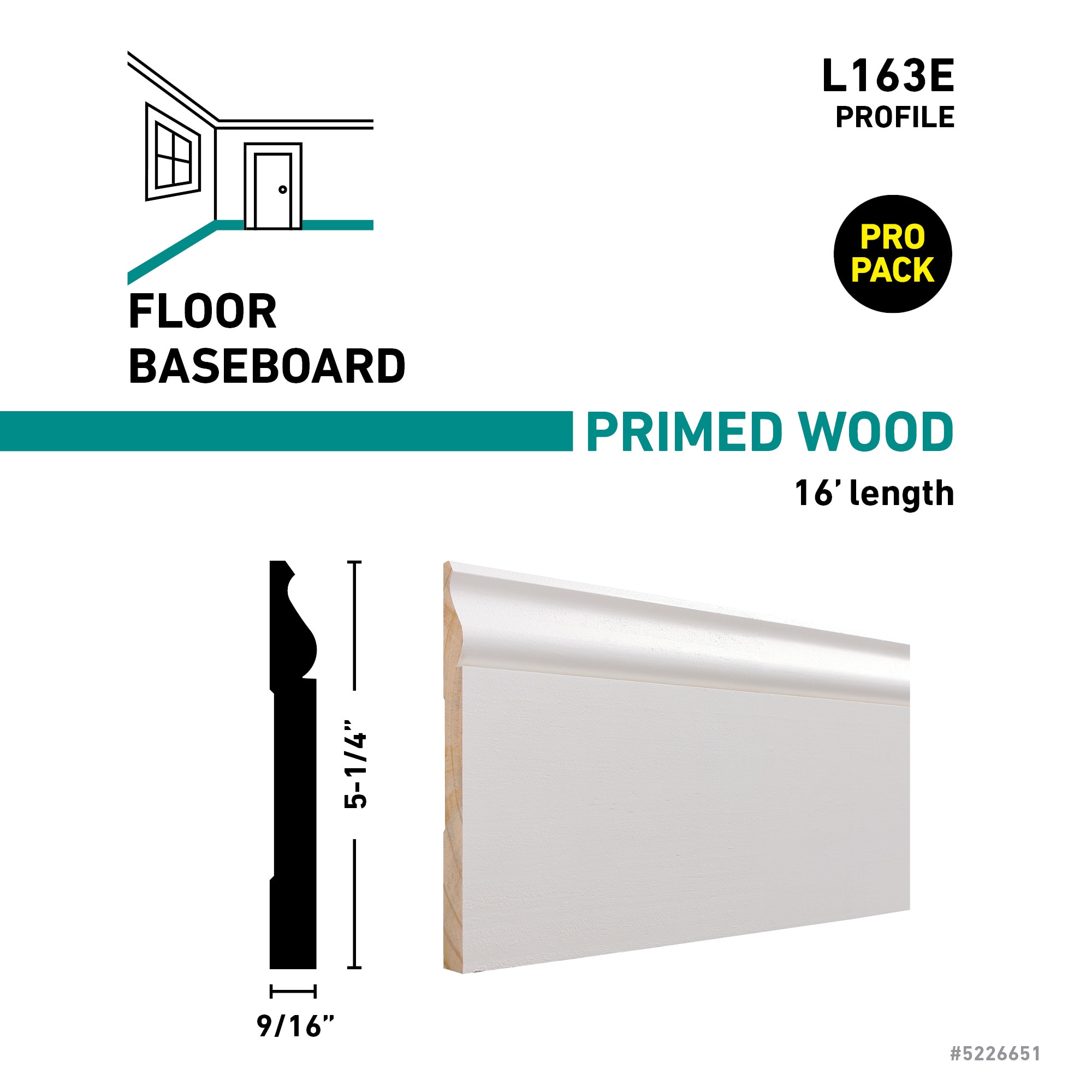 RELIABILT C L163 16 FJPMD Baseboard-Moulding - View #3