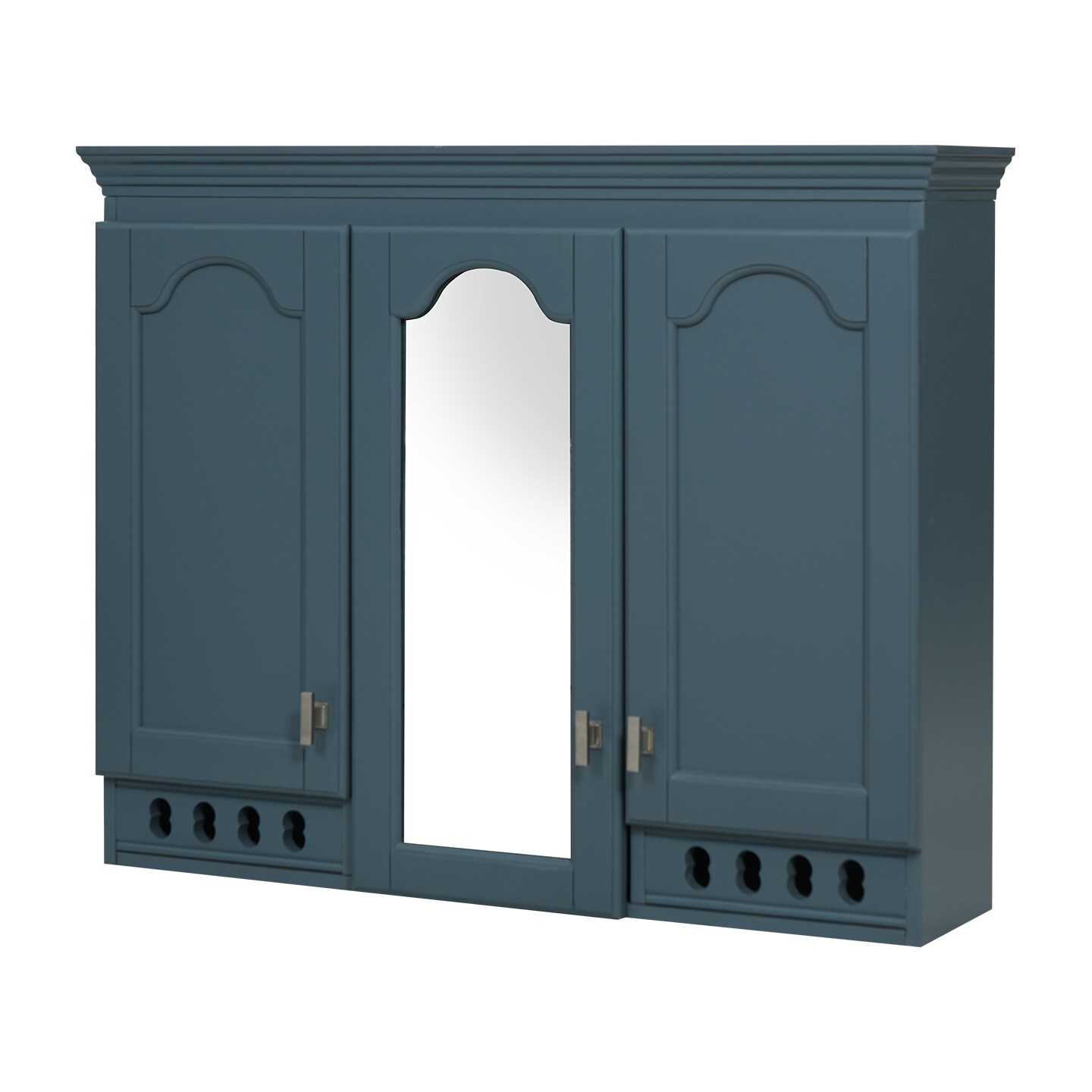 Clihome 35.31-in x 28-in Surface Mount Blue Mirrored Rectangle Soft Close Medicine Cabinet