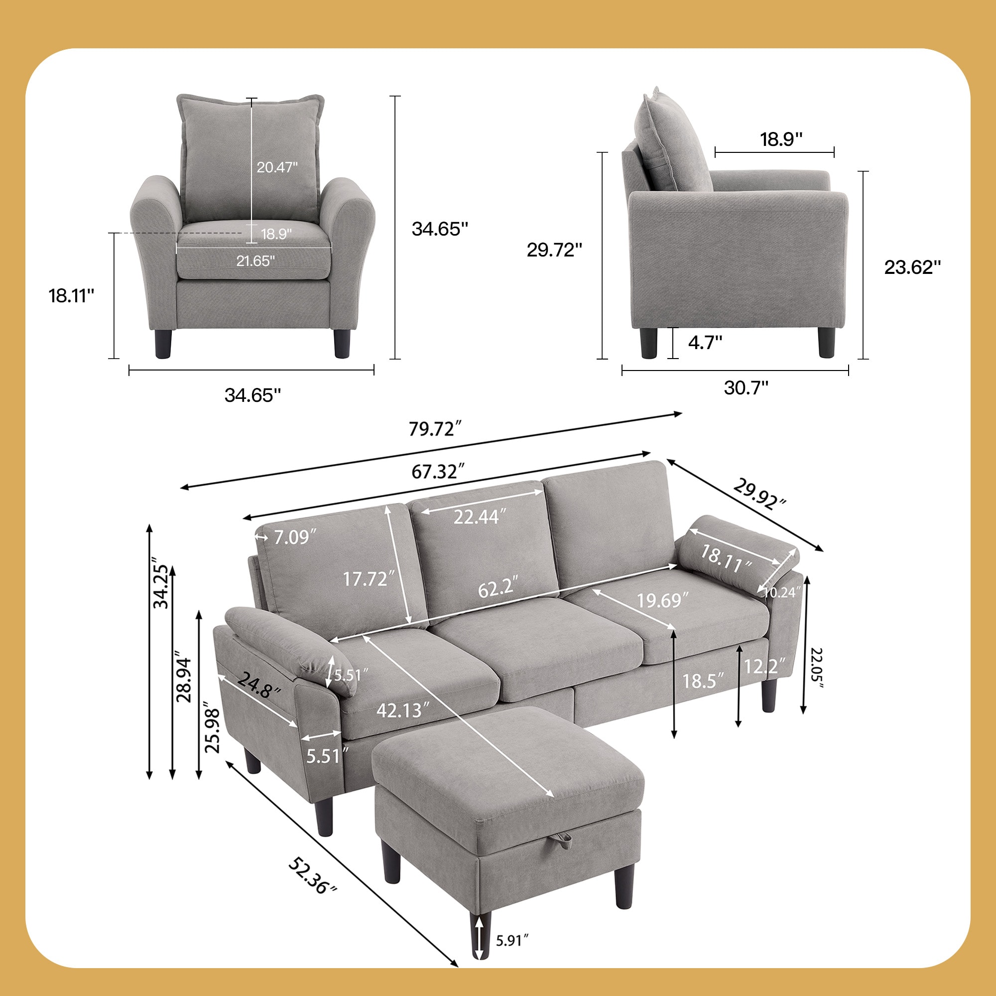 Jarenie YMX2602LG Living-Room-Sets - View #3