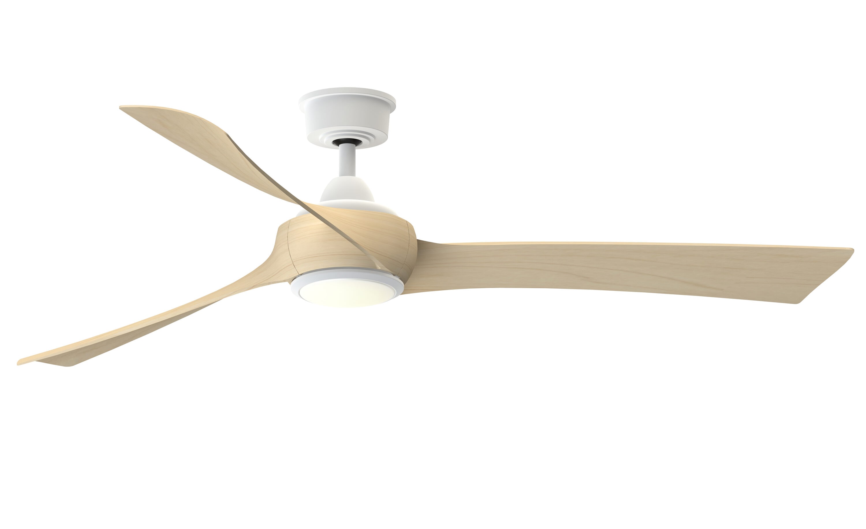 Fanimation TriAire Custom 48-in Matte White Color-changing Integrated LED Indoor/Outdoor Smart Propeller Ceiling Fan with Light and Remote (3-Blade) FPD8514MWW-48MWW-LK Sansujyuku sansujyuku.com