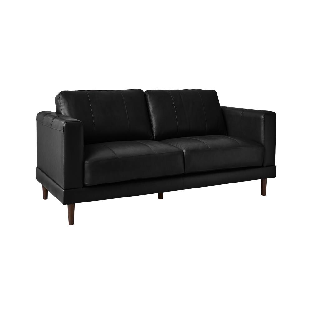 Picket House Furnishings Hanson Modern Genuine Leather Black Living ...